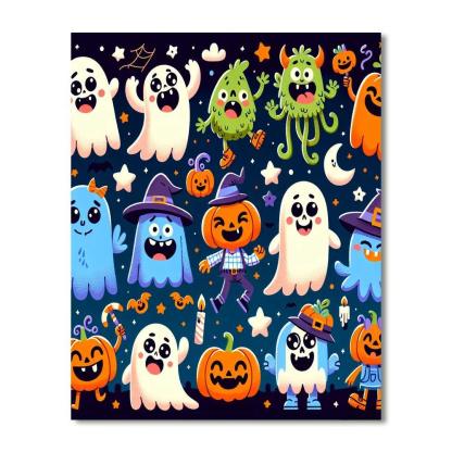 Silly Halloween Celebration Number Painting