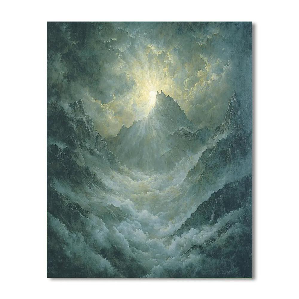 Caspar David Friedrich Inspired Mystical Mountainscape  Paint By Numbers Kits