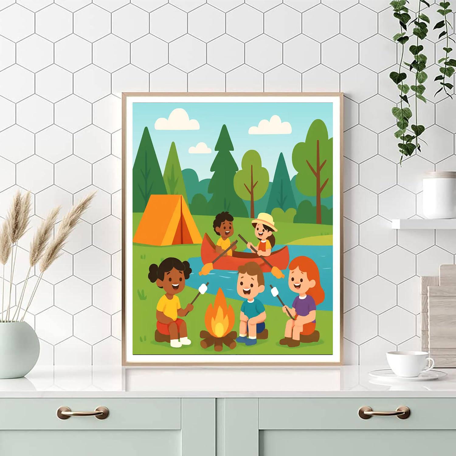 Fun-filled Summer Camp Painting By Numbers Kit