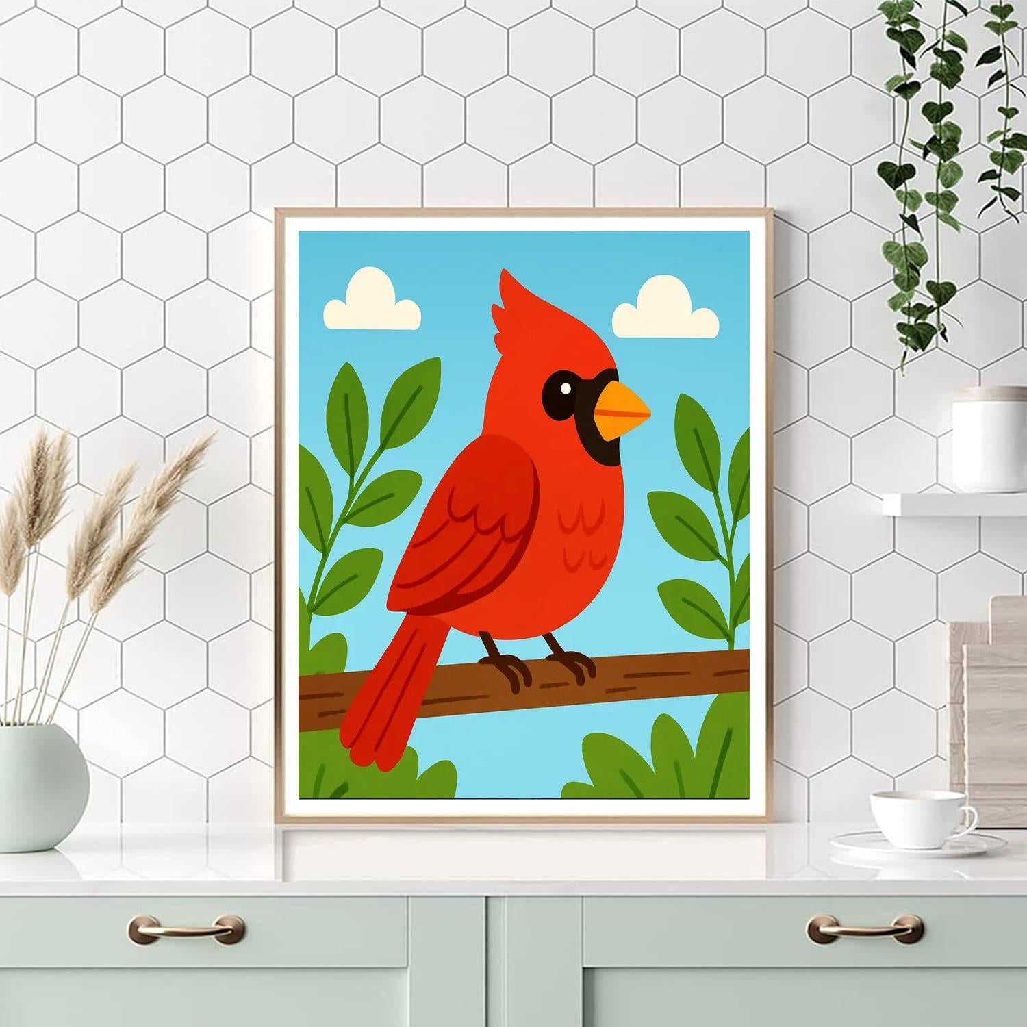 Charming Cardinal DIY Paint By Numbers