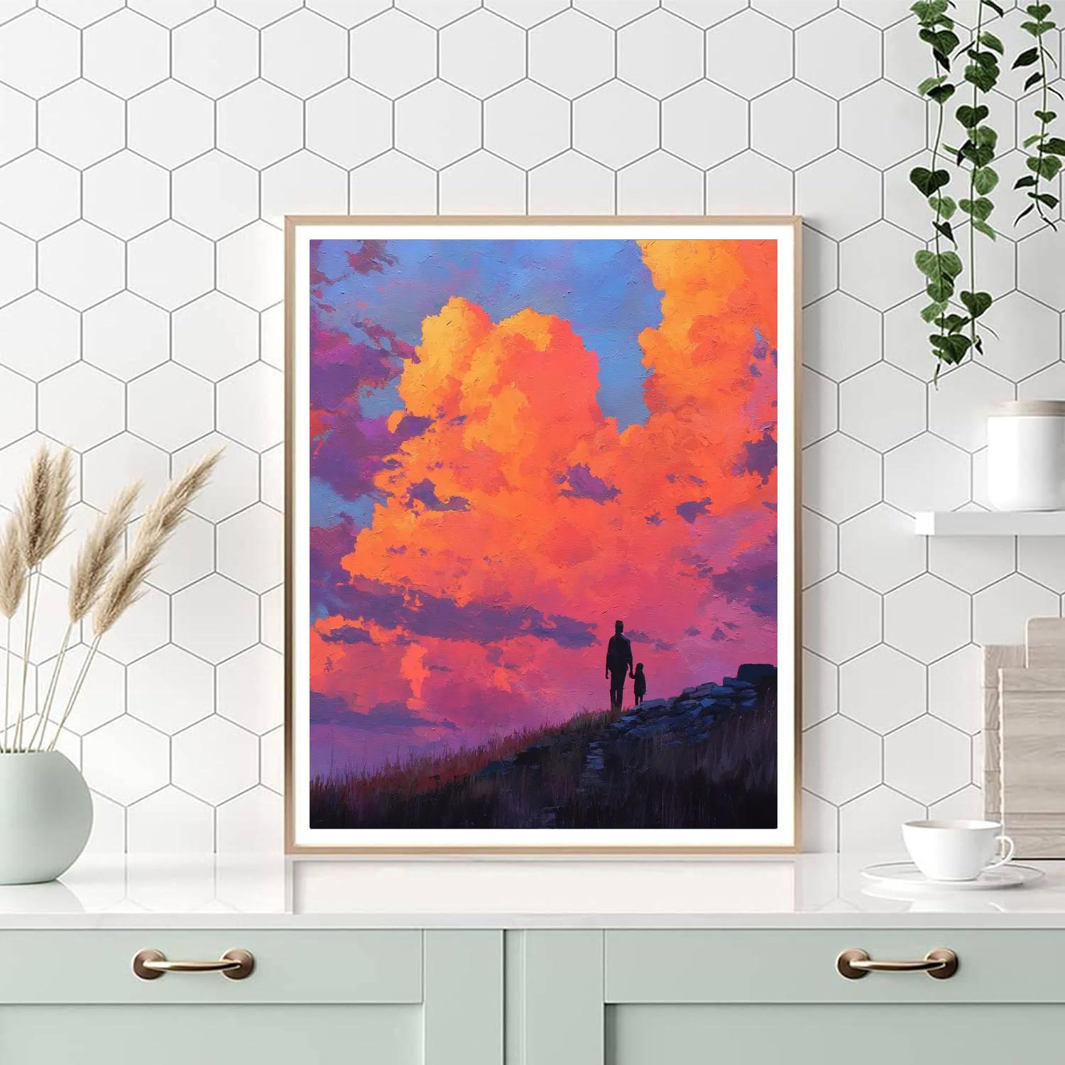 Sunset Silhouette Of Love Paint By Number