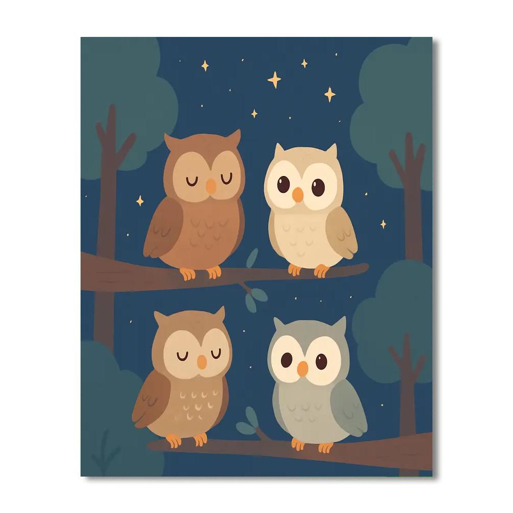 Adorable Owls Painting By Numbers Kit