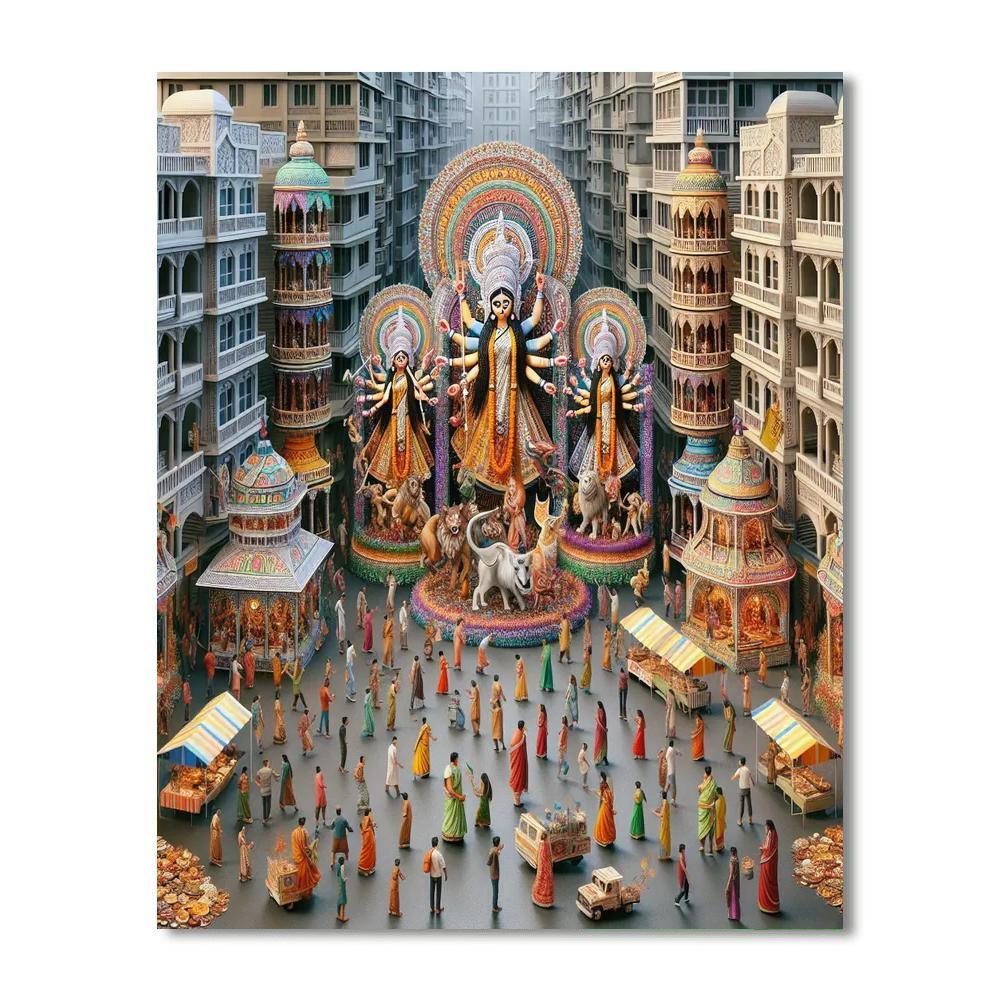 Durga Puja Festival Paint By Numbers Art
