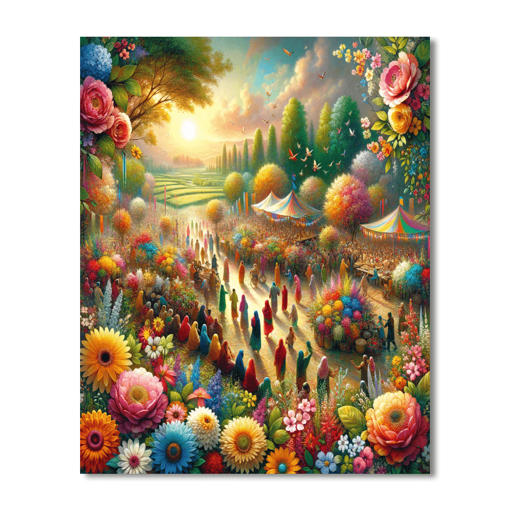 Vibrant Flower Festival - DIY Painting By Numbers Kit