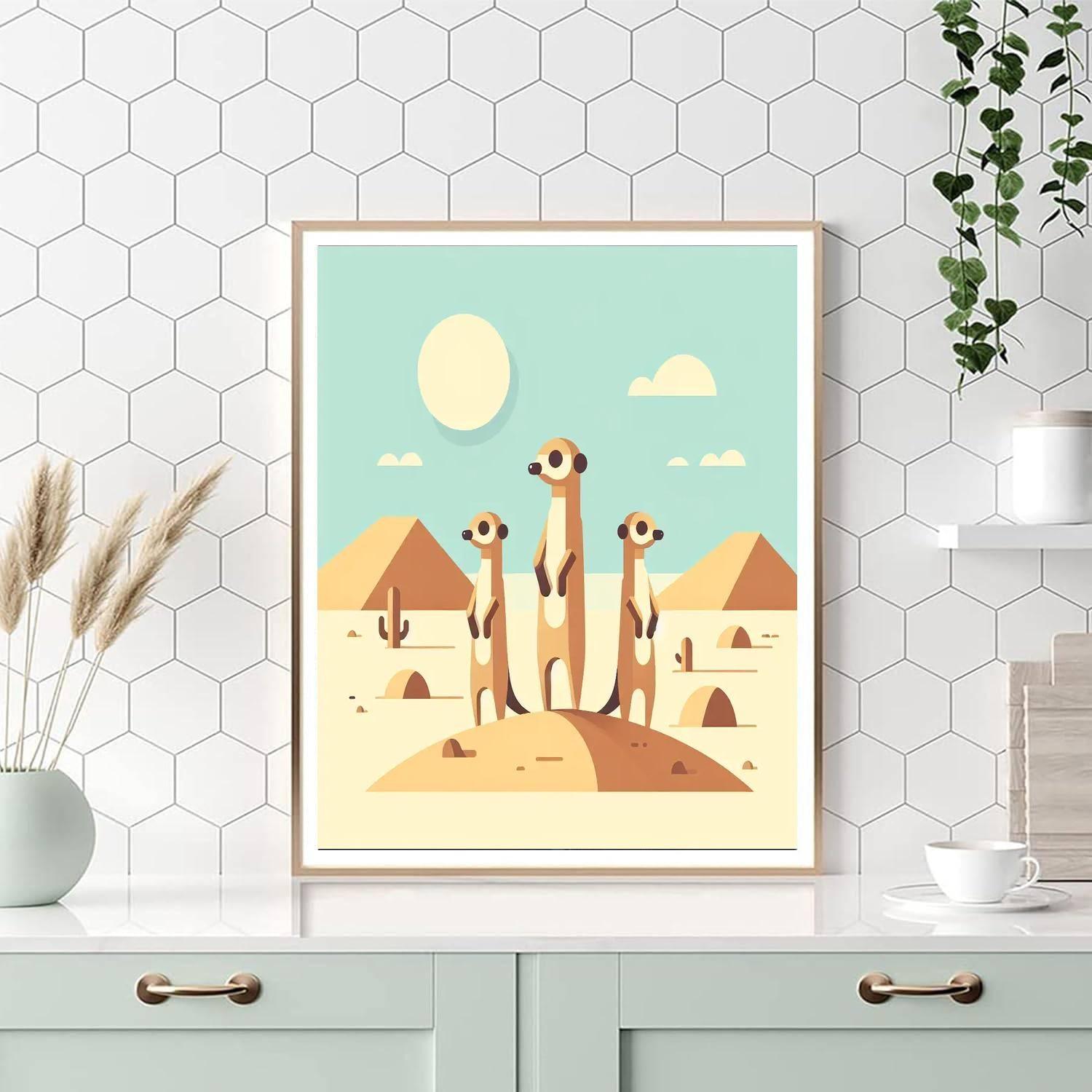 Mystical Mountain Meerkats Number Painting
