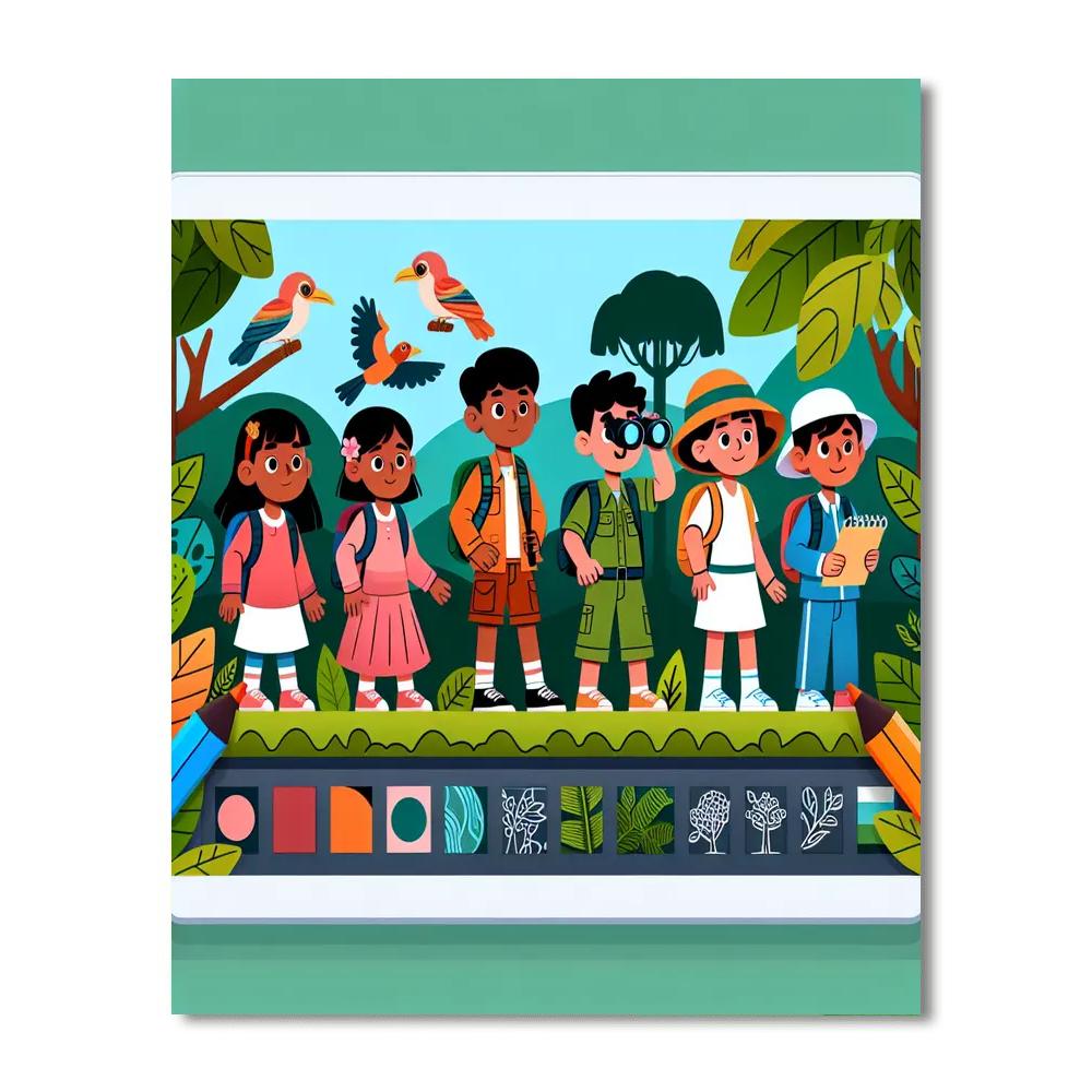 Rainforest Discovery Trek Numbered Painting Kits