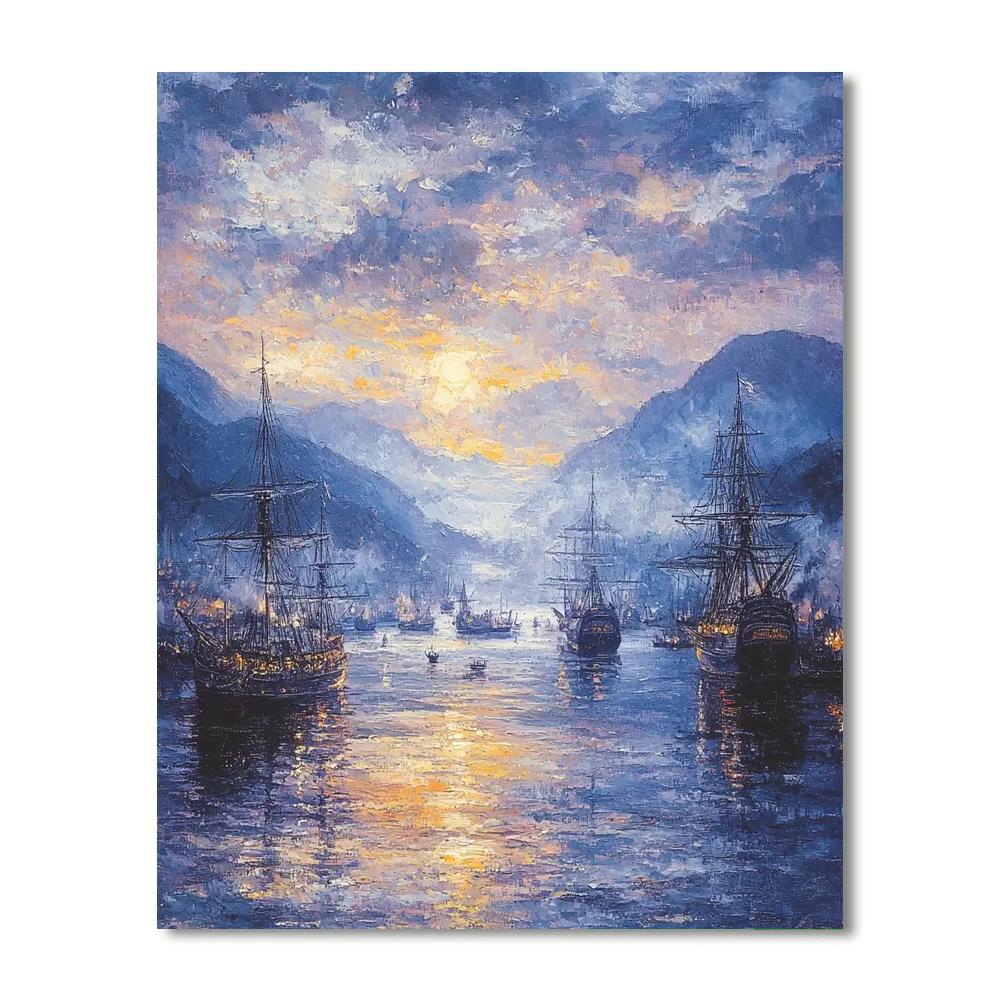 J.M.W. Turner Inspired Fantasy Harbor  Paint By Numbers Kits