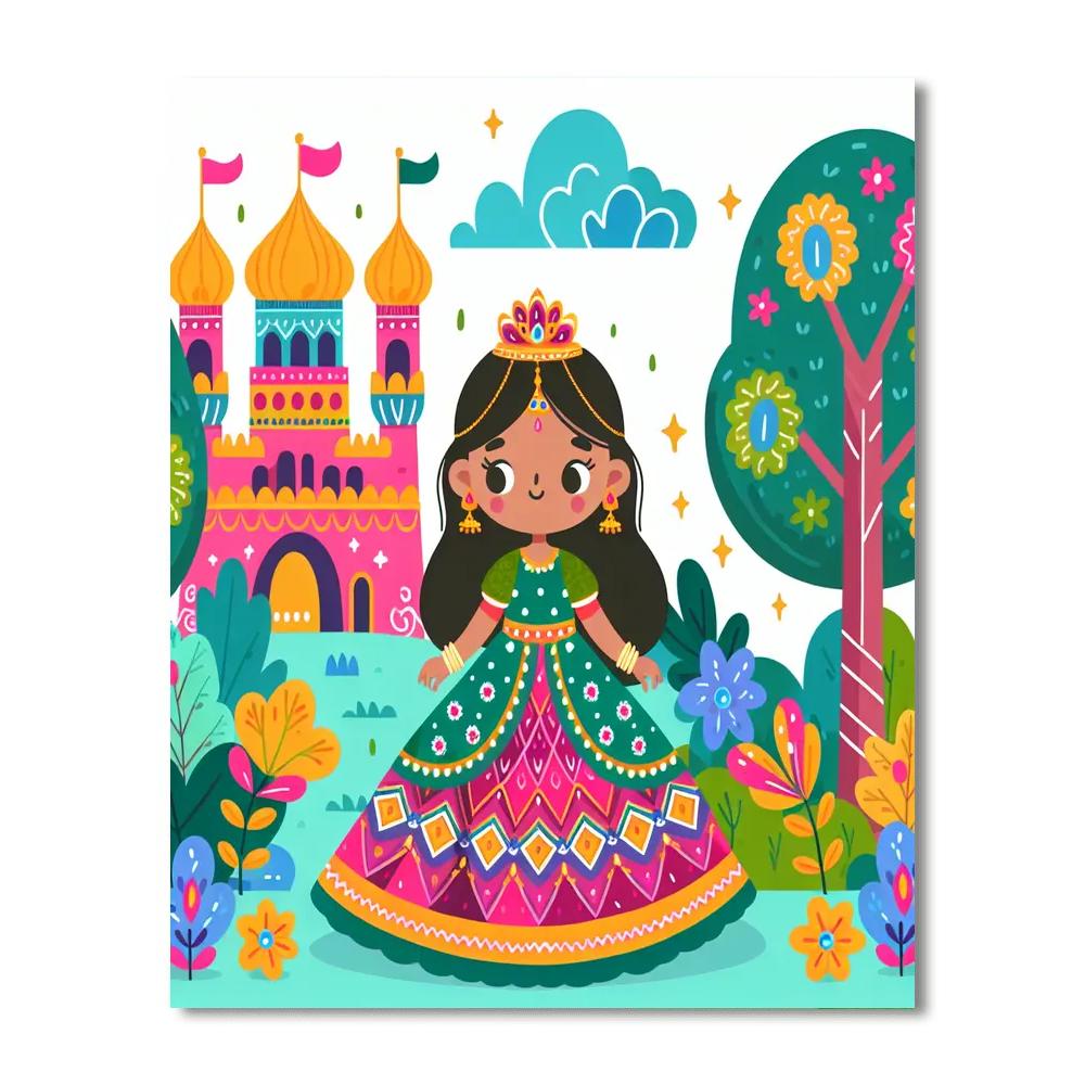Princess In Enchanted Land Painting By Numbers Kit