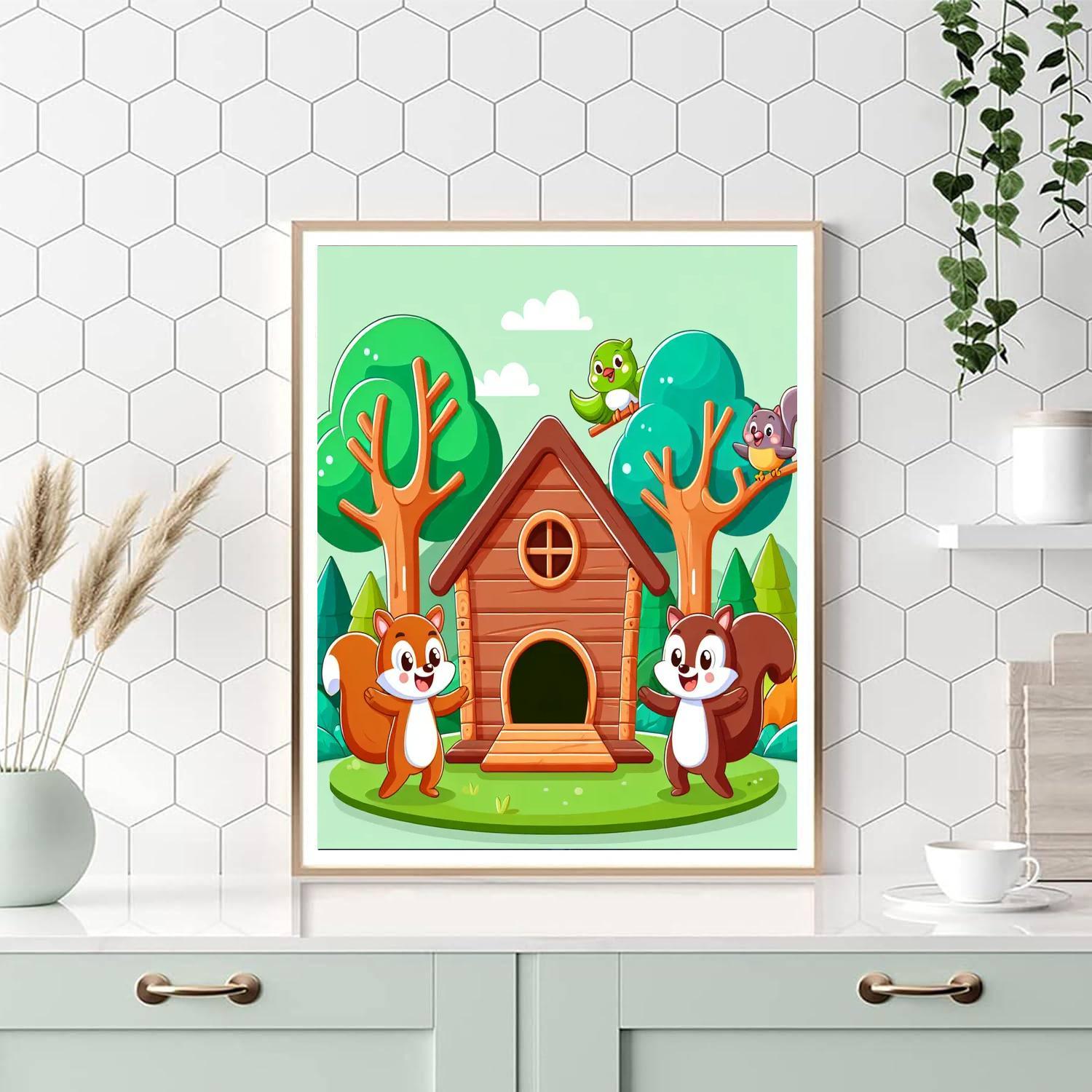 Jolly Treehouse Friends DIY Paint By Numbers