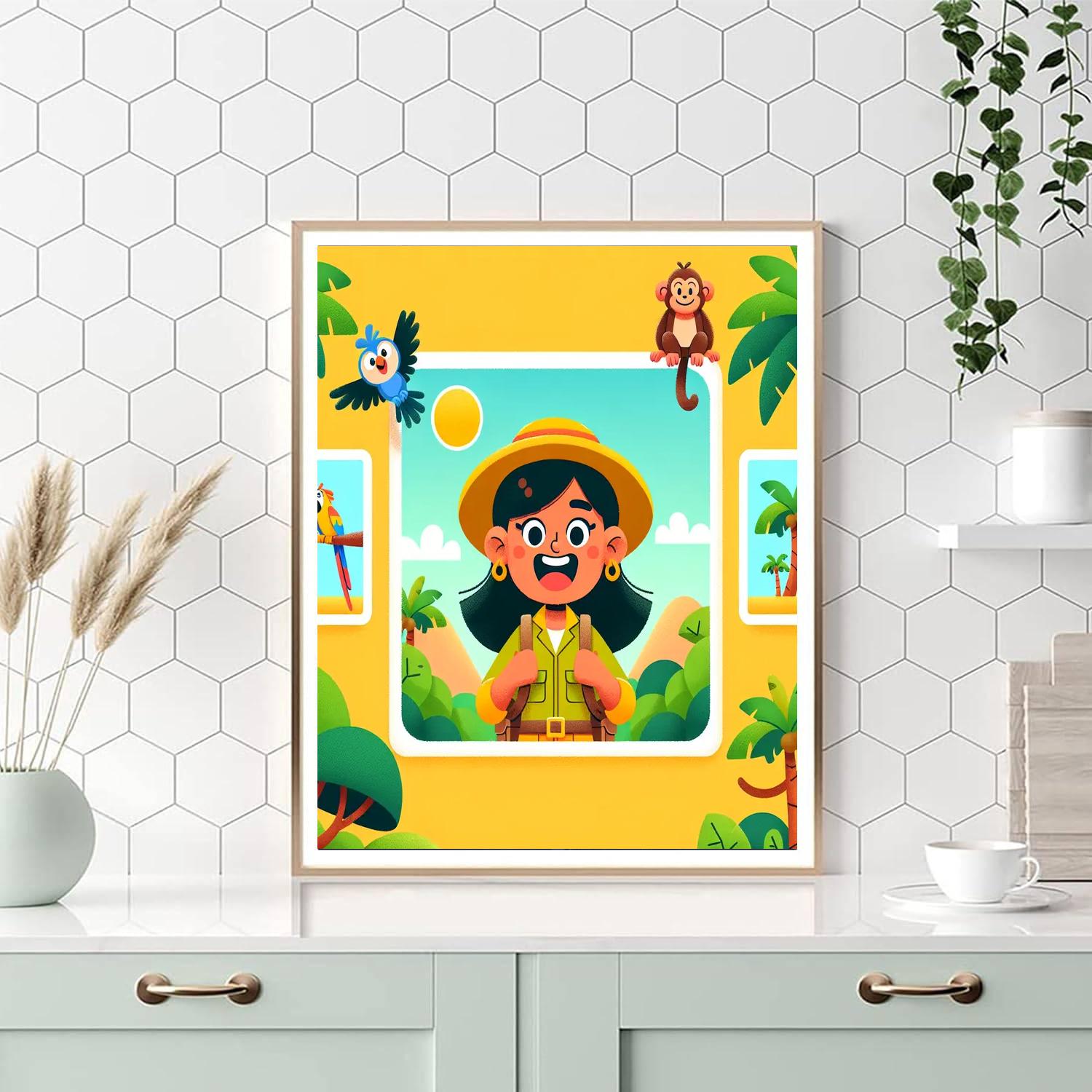 Jovial Jungle Explorer Painting Number Kit