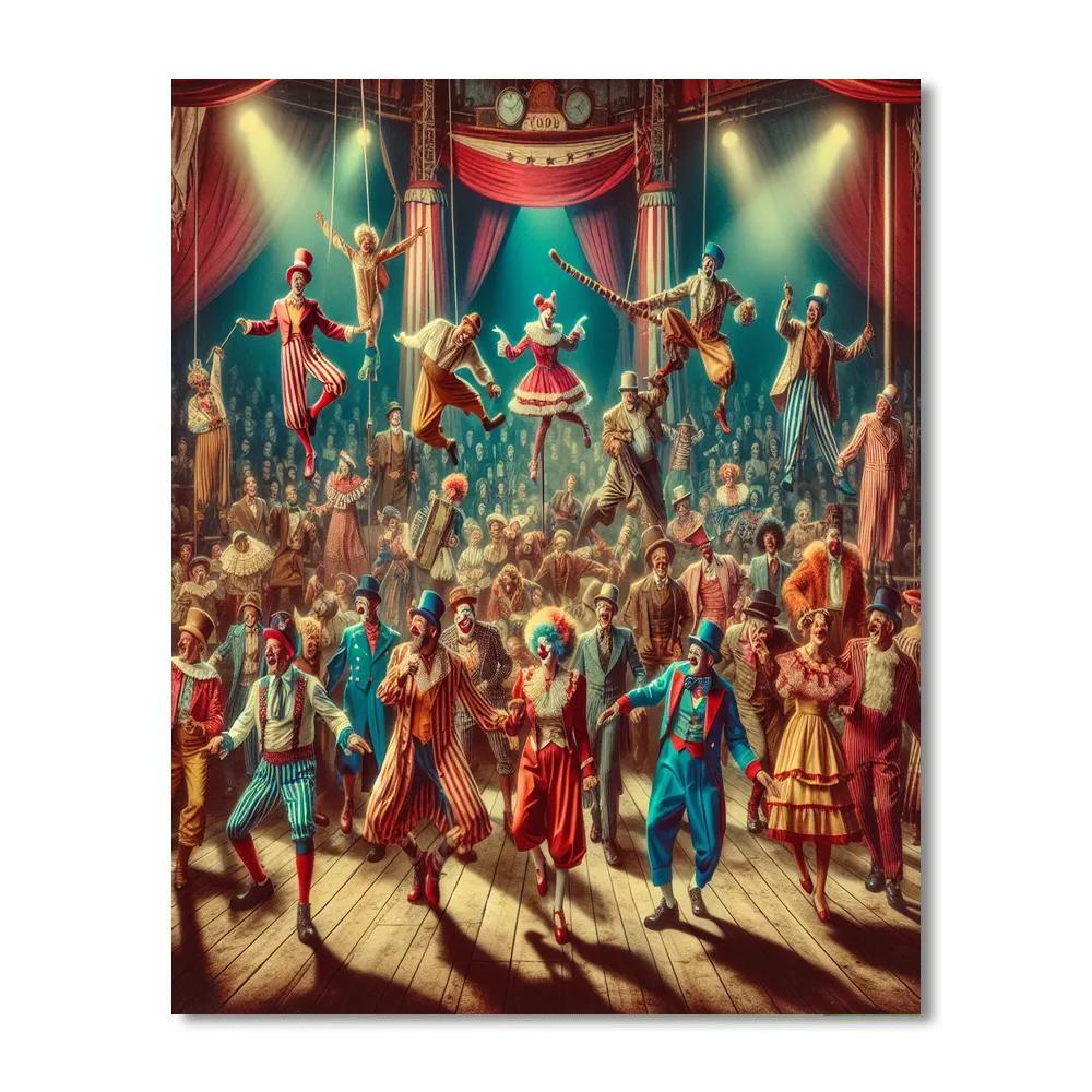Vintage Circus Fun DIY Paint By Numbers