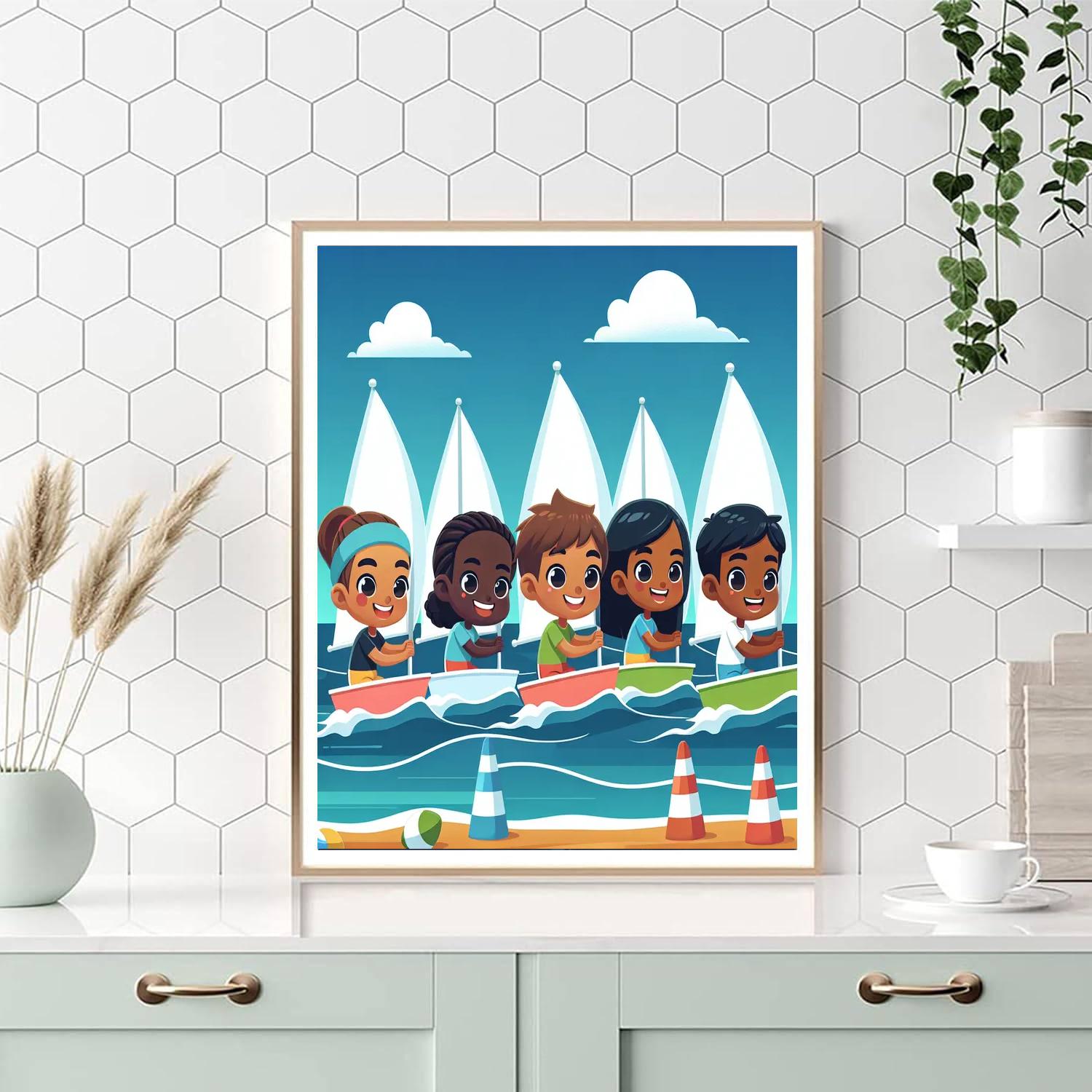 Seaside Sailing Race Paint By Numbers