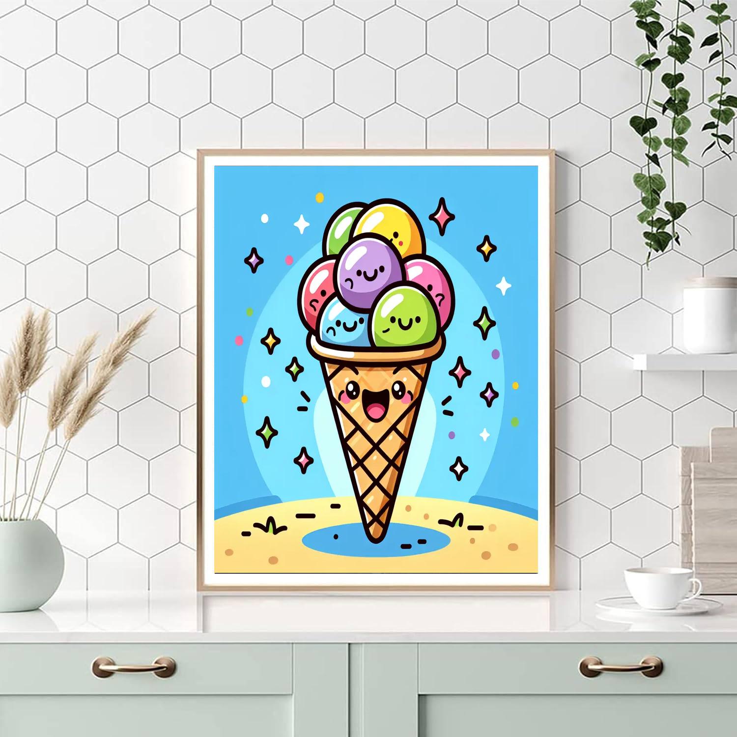 Joyful Ice Cream Cone Paint By Numbers Kits