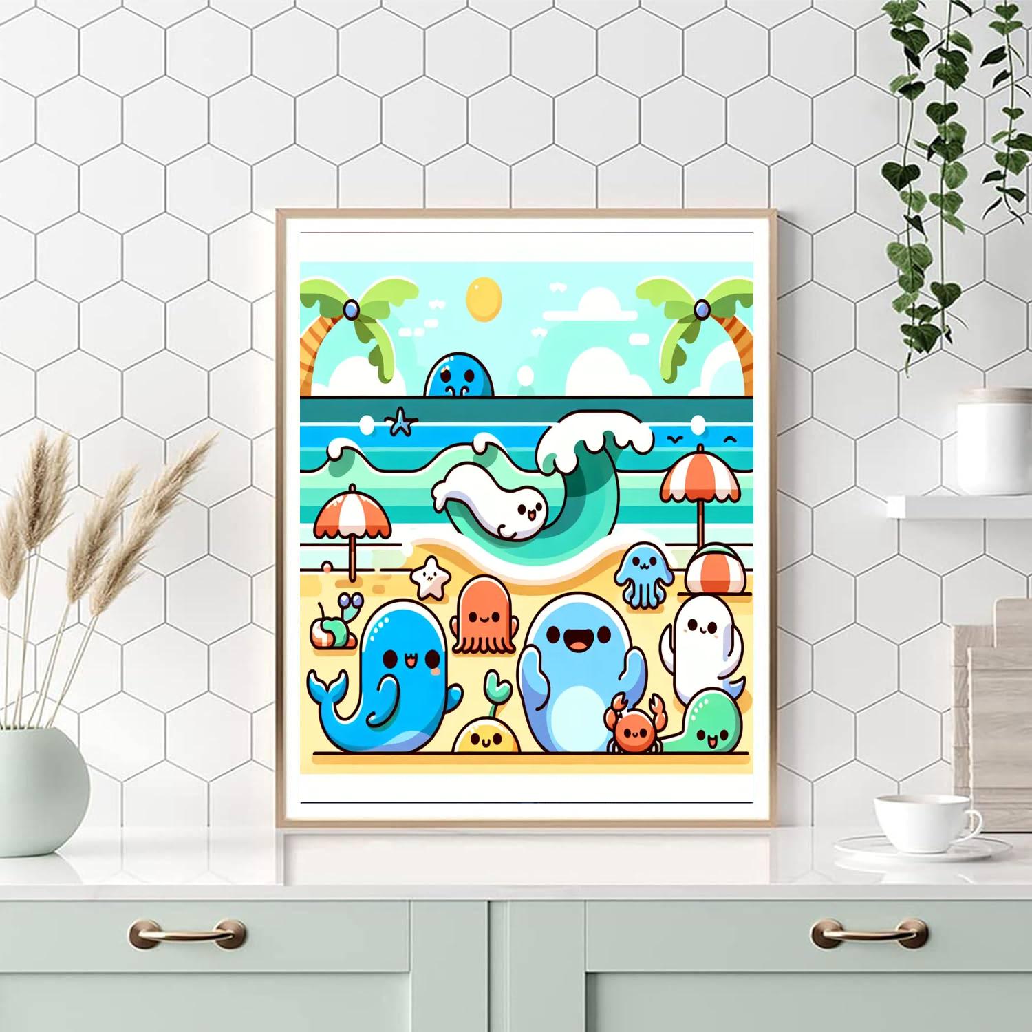 Silly Seaside Shenanigans Paint By Numbers Art