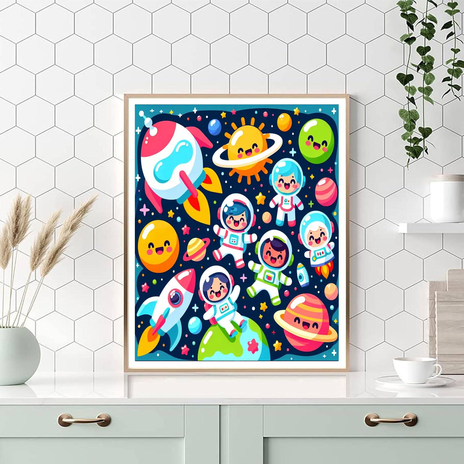 Exploring Space Adventures Painting Number Kit