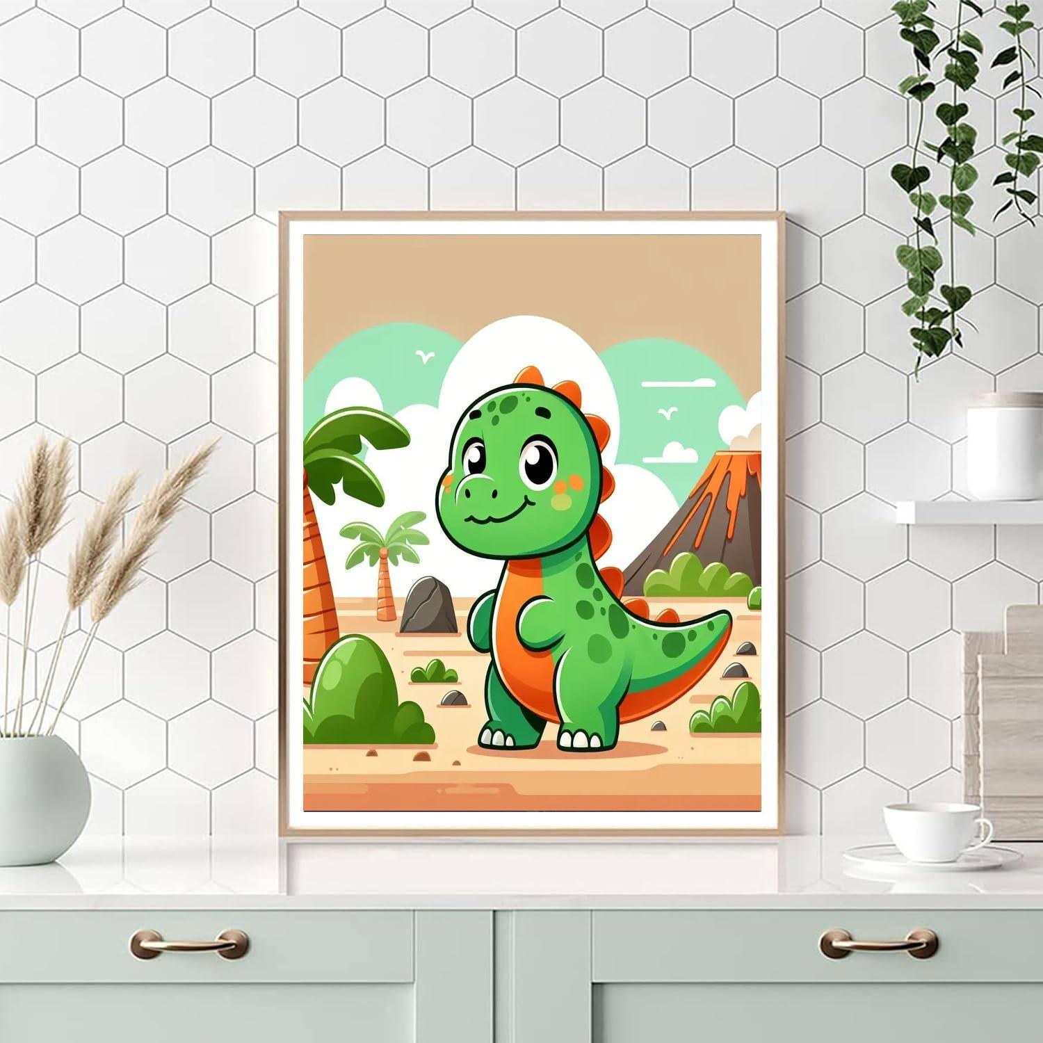 Friendly Dino Discovery DIY Paint By Numbers