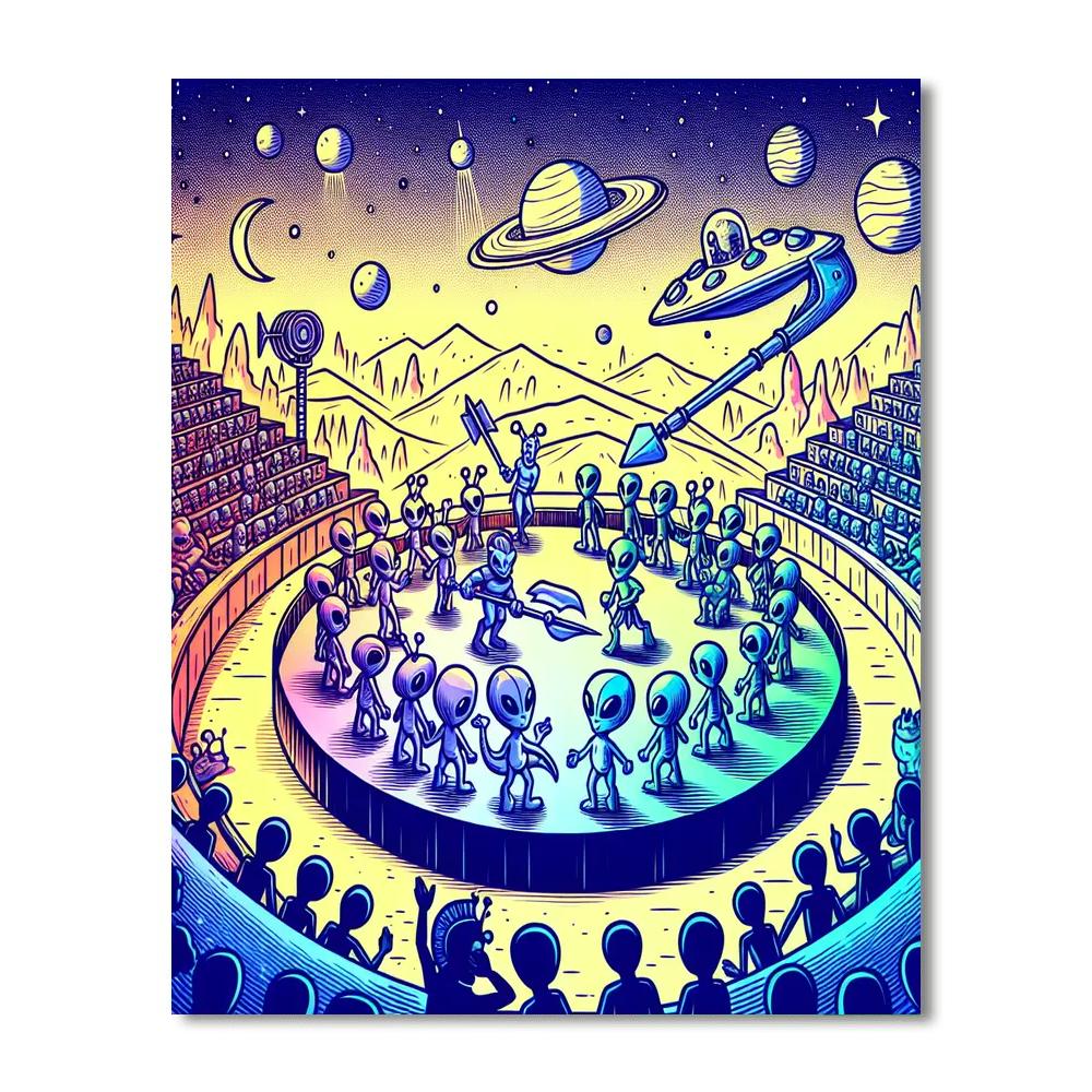 Galactic Gladiator Games Number Painting