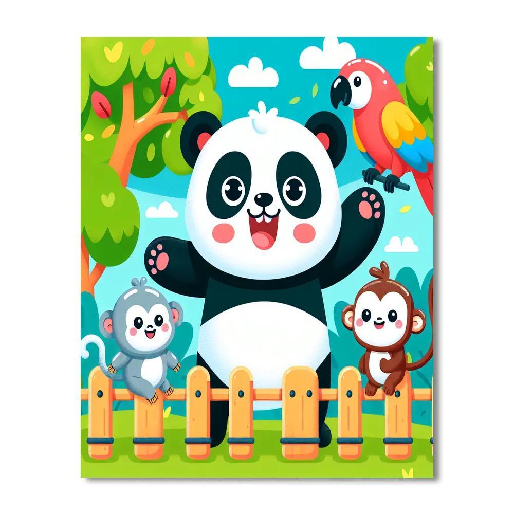 Cute Critters At The Zoo Numbered Painting Kits