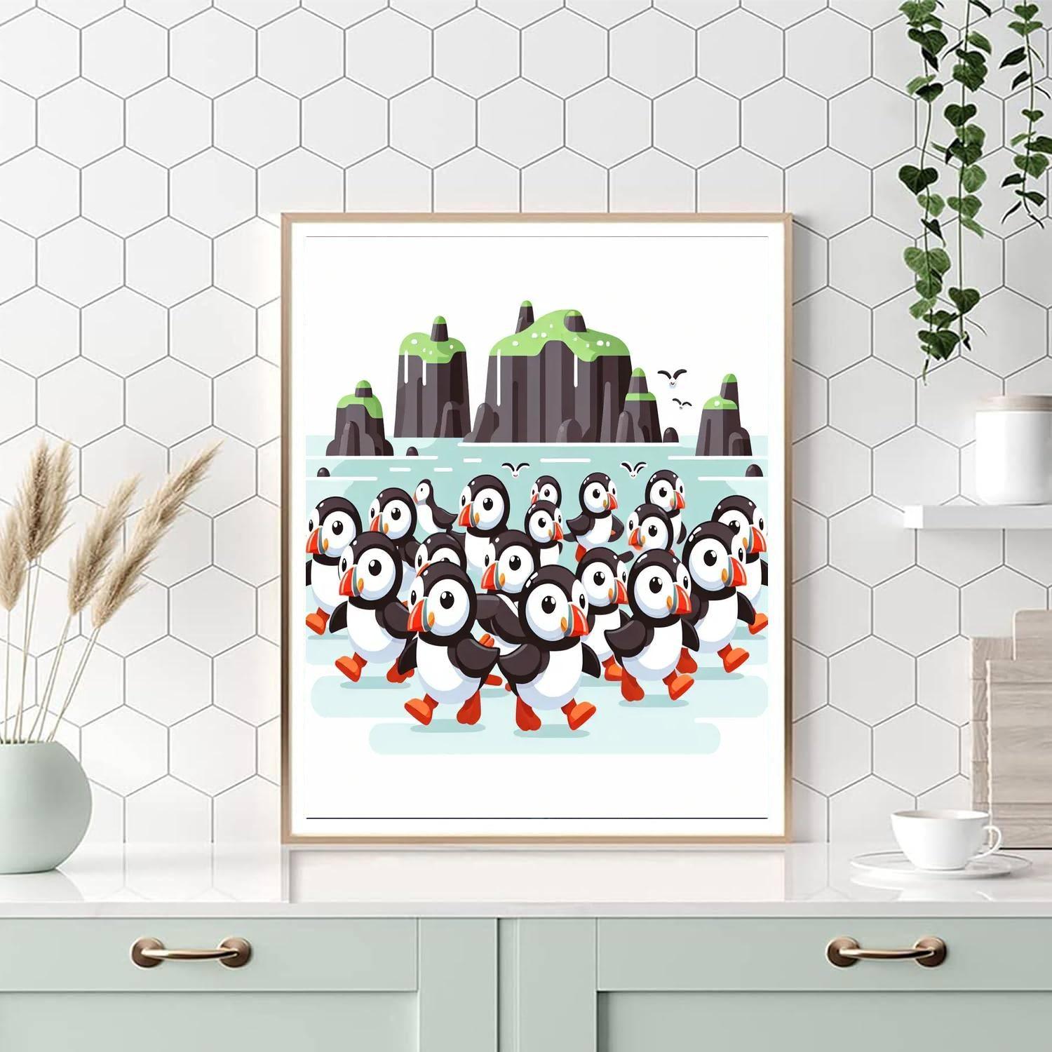 Playful Puffin Parade Numbered Painting Kits