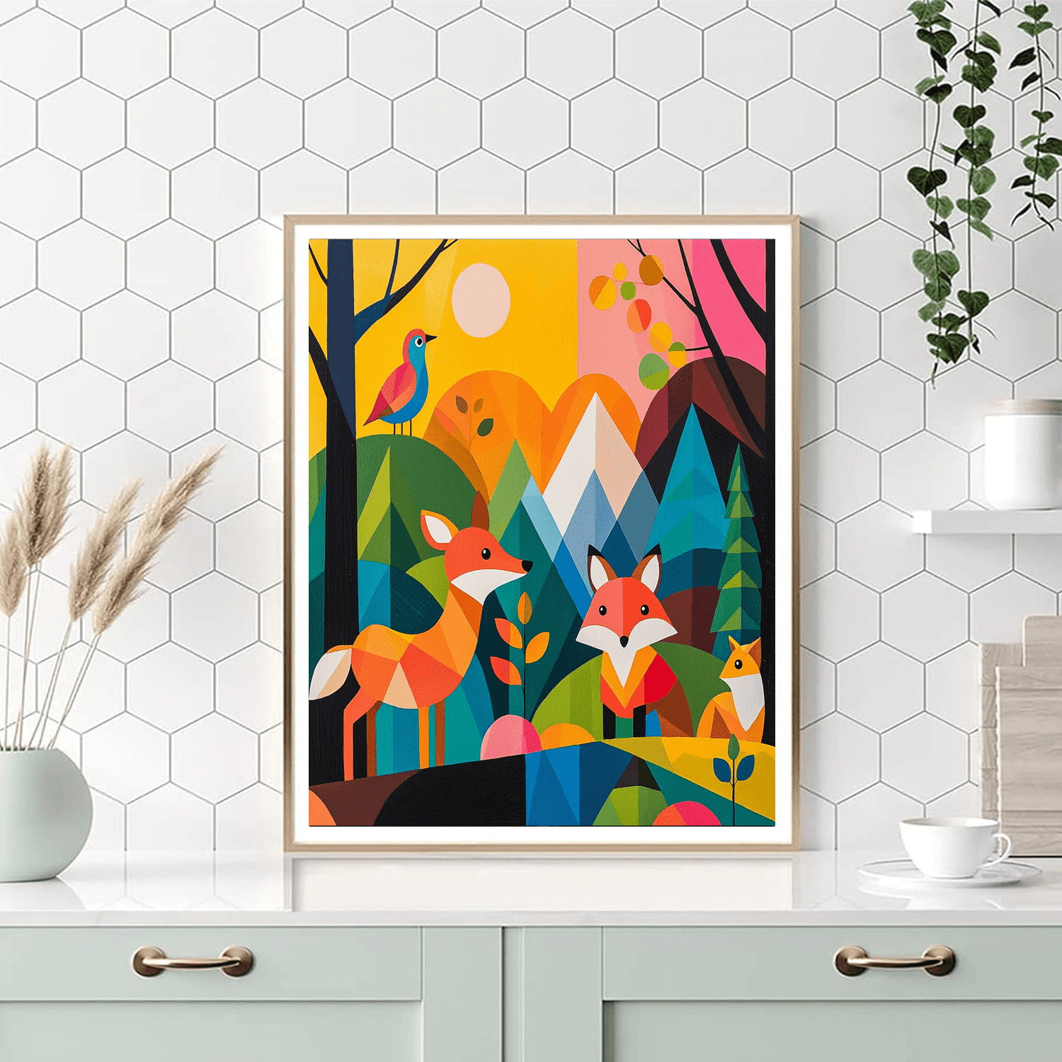 Charley Harper Inspired Mystical Animal Kingdom  Painting By Numbers Kit