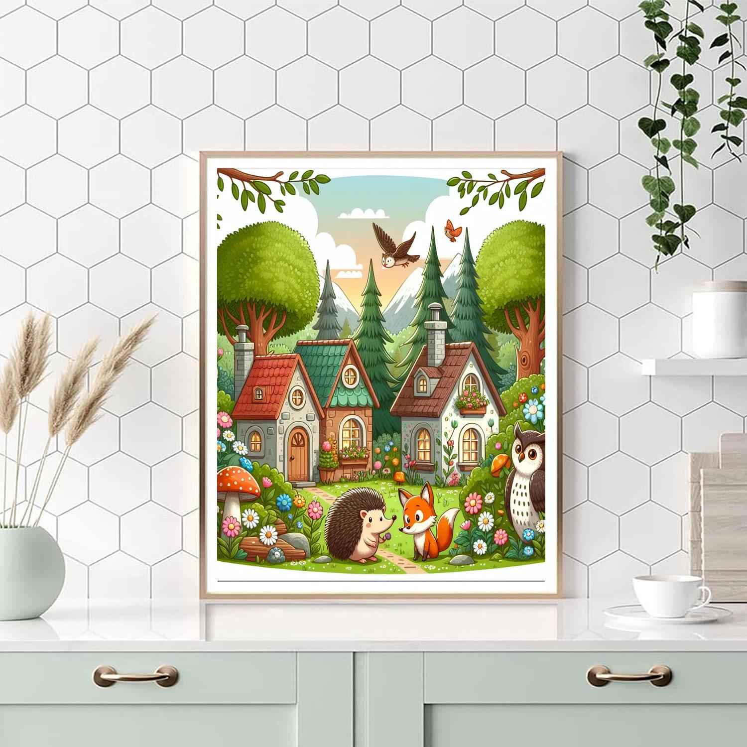 Cozy Animal Cottages DIY Paint By Numbers