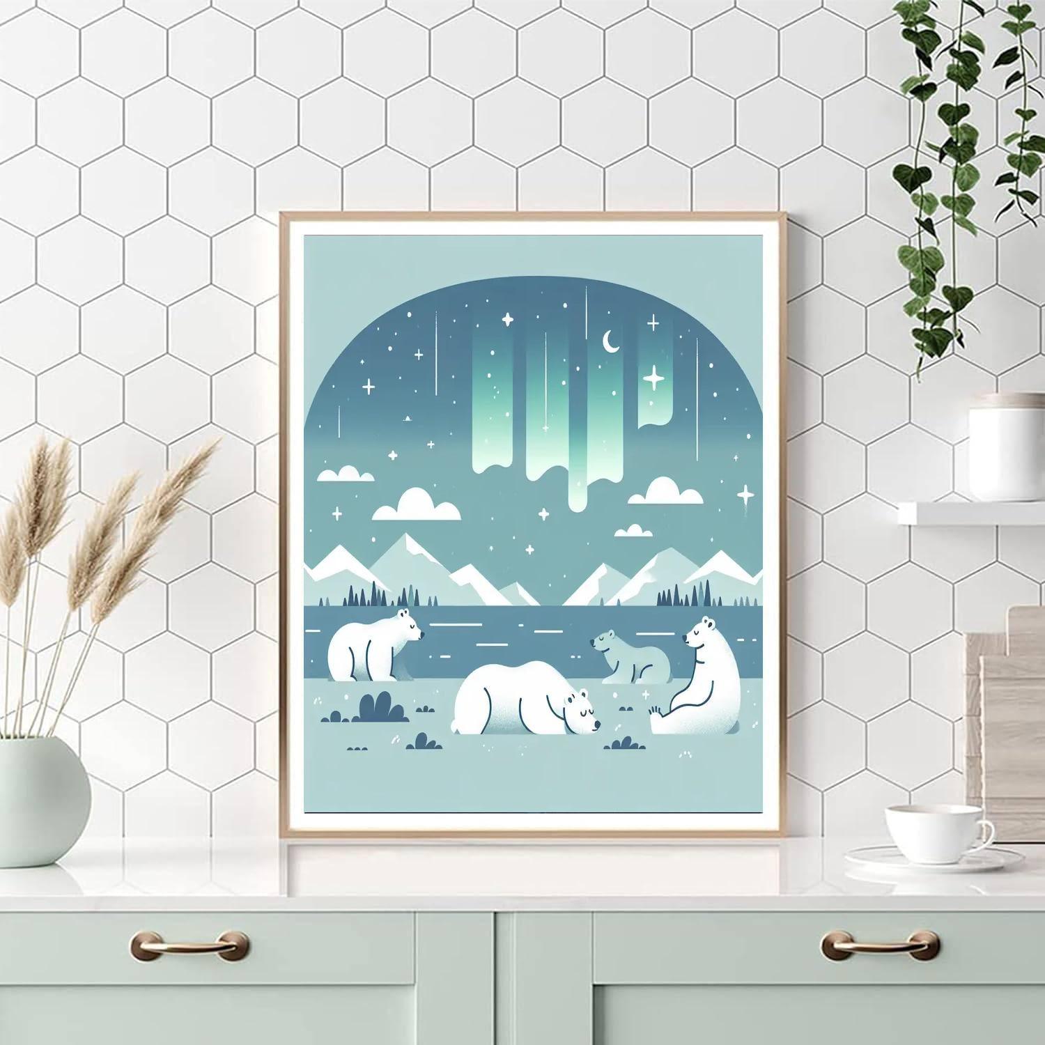 Aurora Bears Paint By Numbers Art