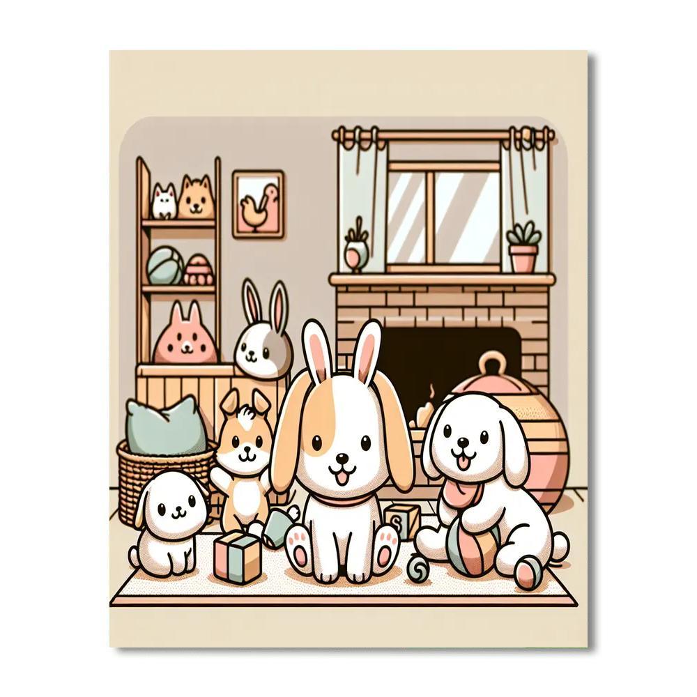Cuddly Critters Cozy Home Paint By Numbers