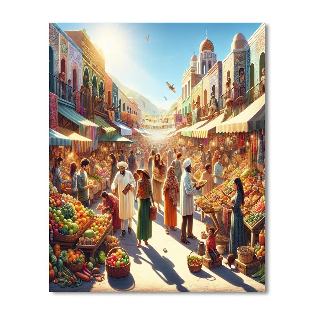 Exotic Cultural Market Paint By Color