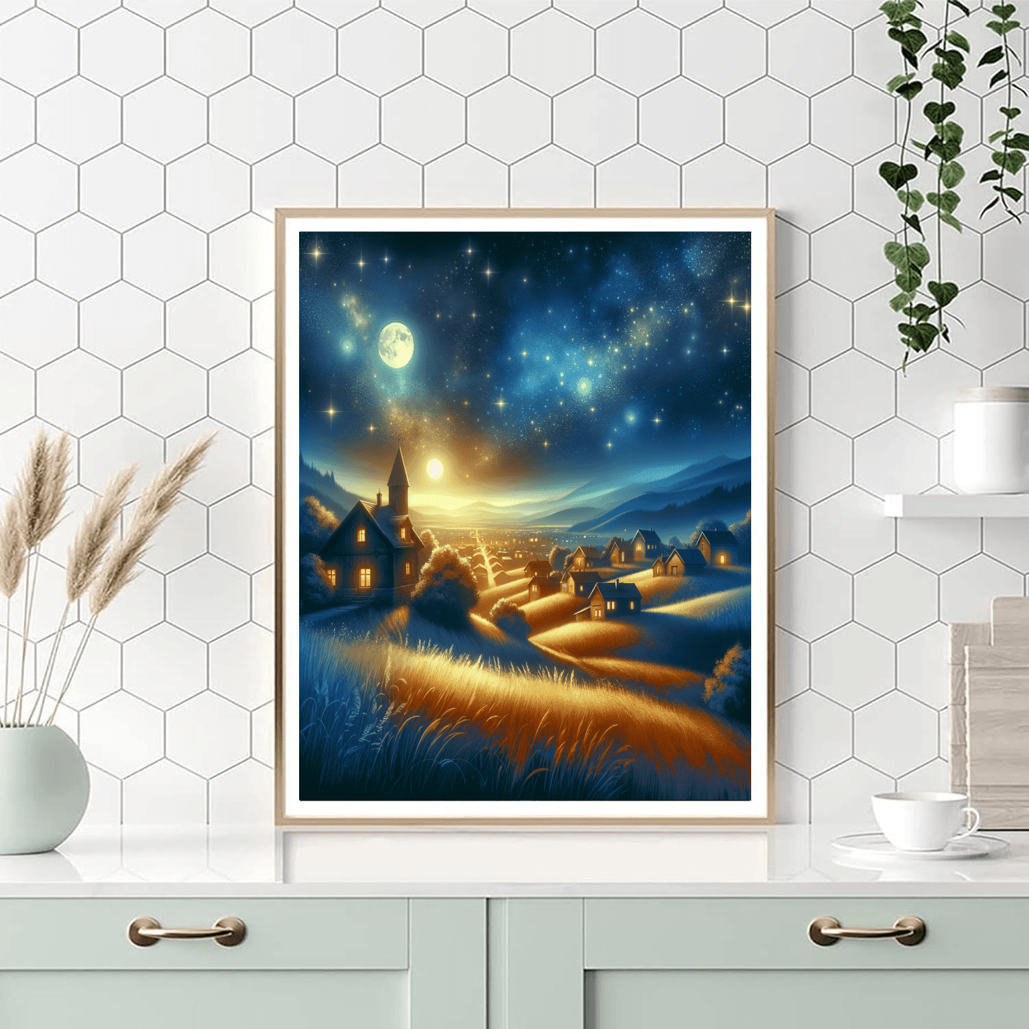 Starry Night Over The Village Paint By Number