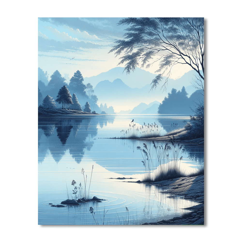 Tranquil Lakeside Morning Paint By Color