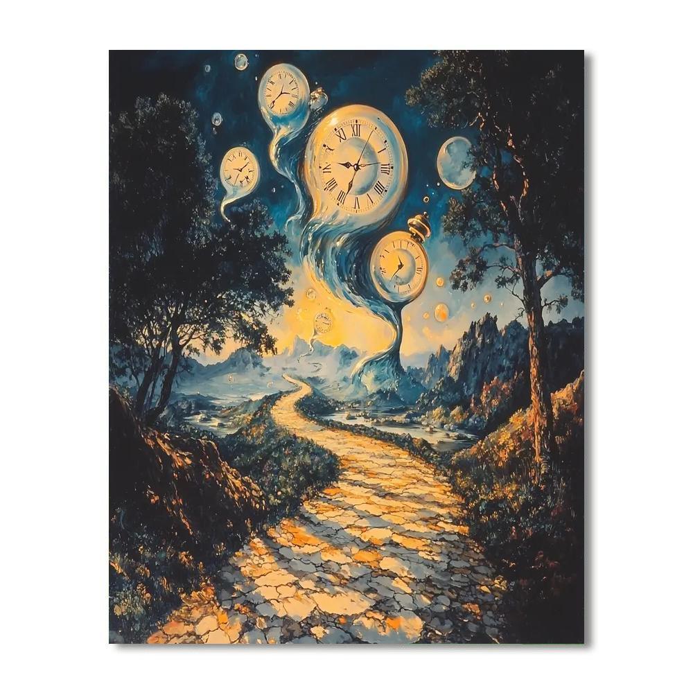 Salvador Dali Inspired Dali's Time Unraveled  Numbered Painting Kits