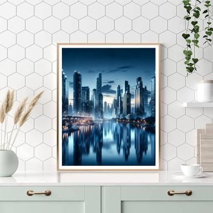 Dazzling City Reflections DIY Paint By Numbers