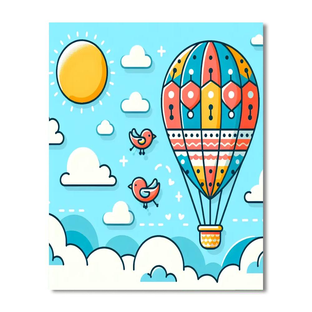 Serene Sky Safari Number Painting