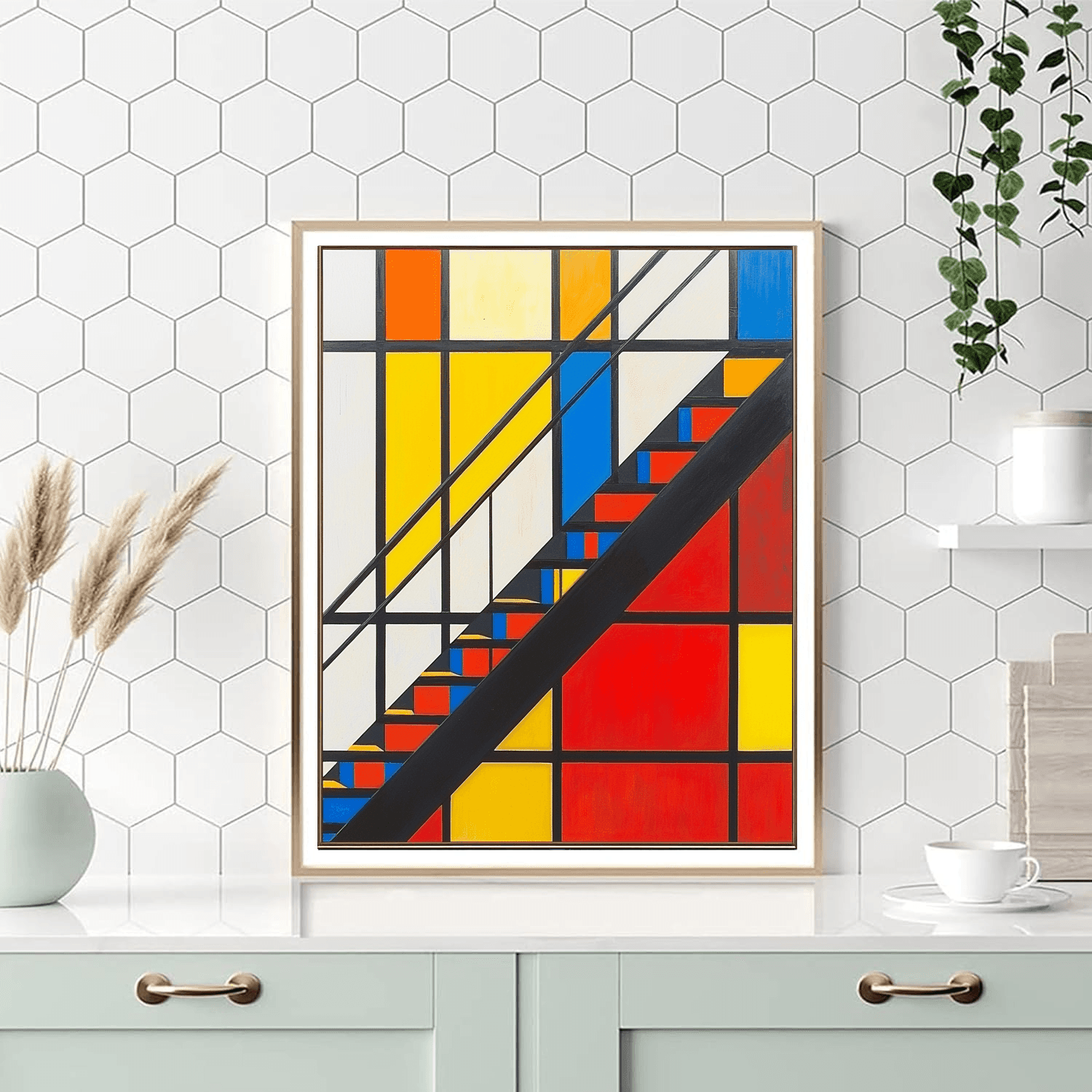 Piet Mondrian Inspired Abstract Urban Lights  Paint By Numbers Art