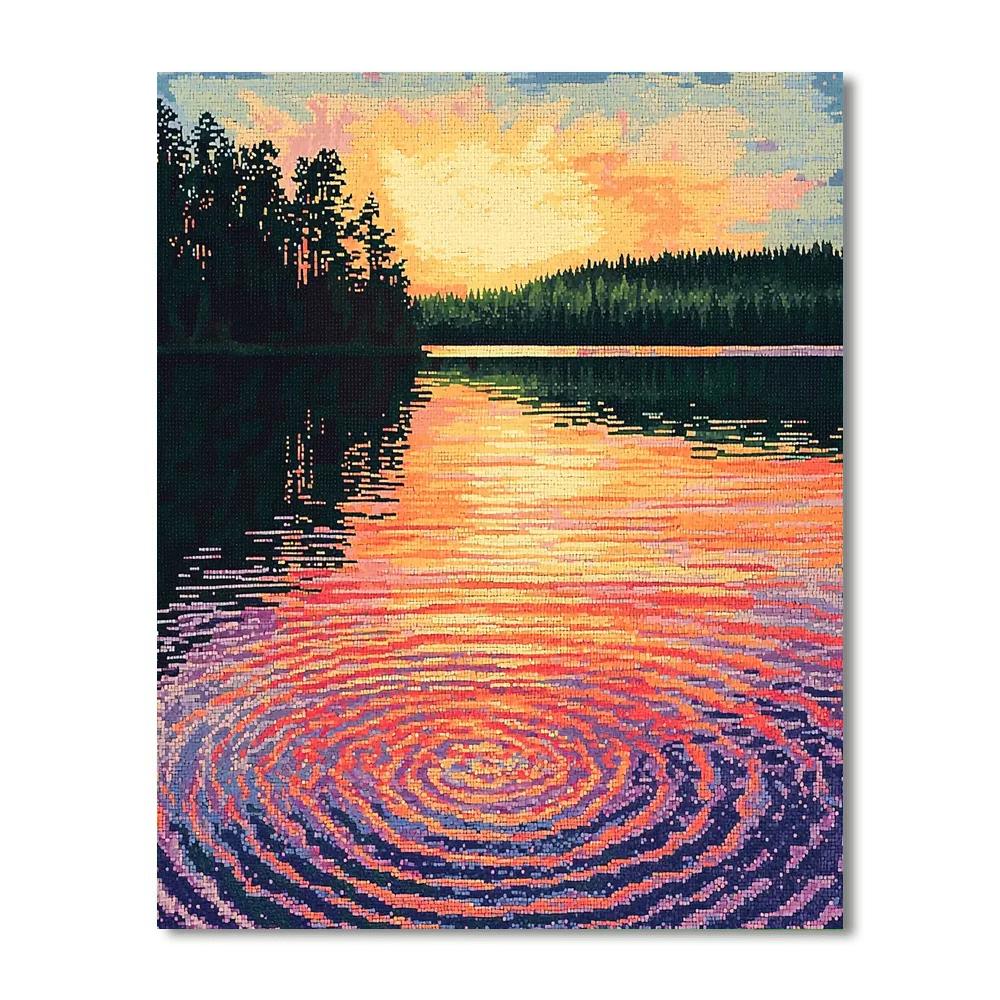 Georges Seurat Inspired Serenity In Dusk  Numbered Painting Kits