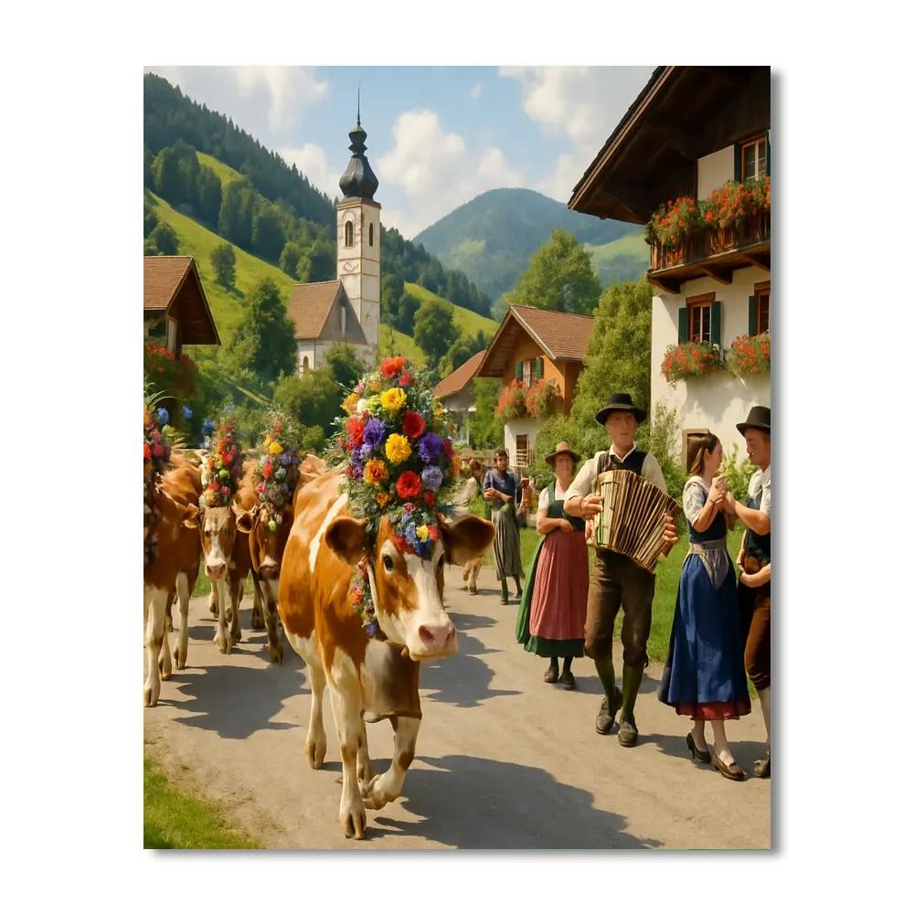 Almabtrieb - Austria Painting Number Kit