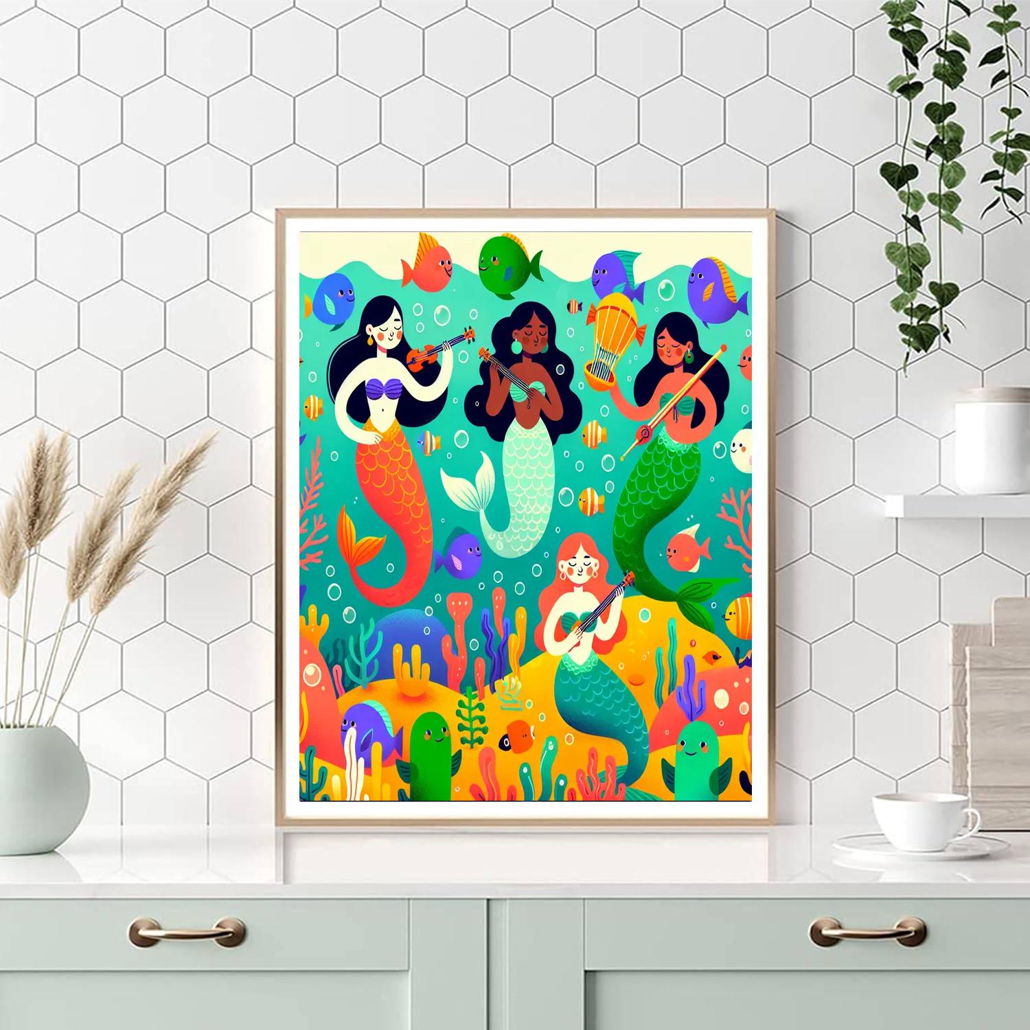 Mermaid Coral Concert Paint By Numbers Art