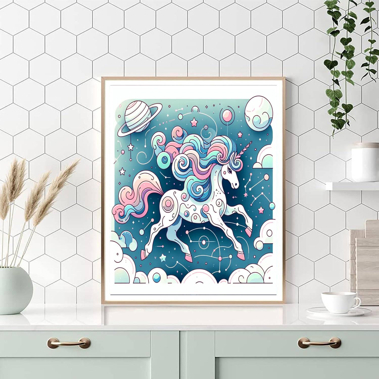 Galaxy Explorer Unicorn Paint By Numbers Art