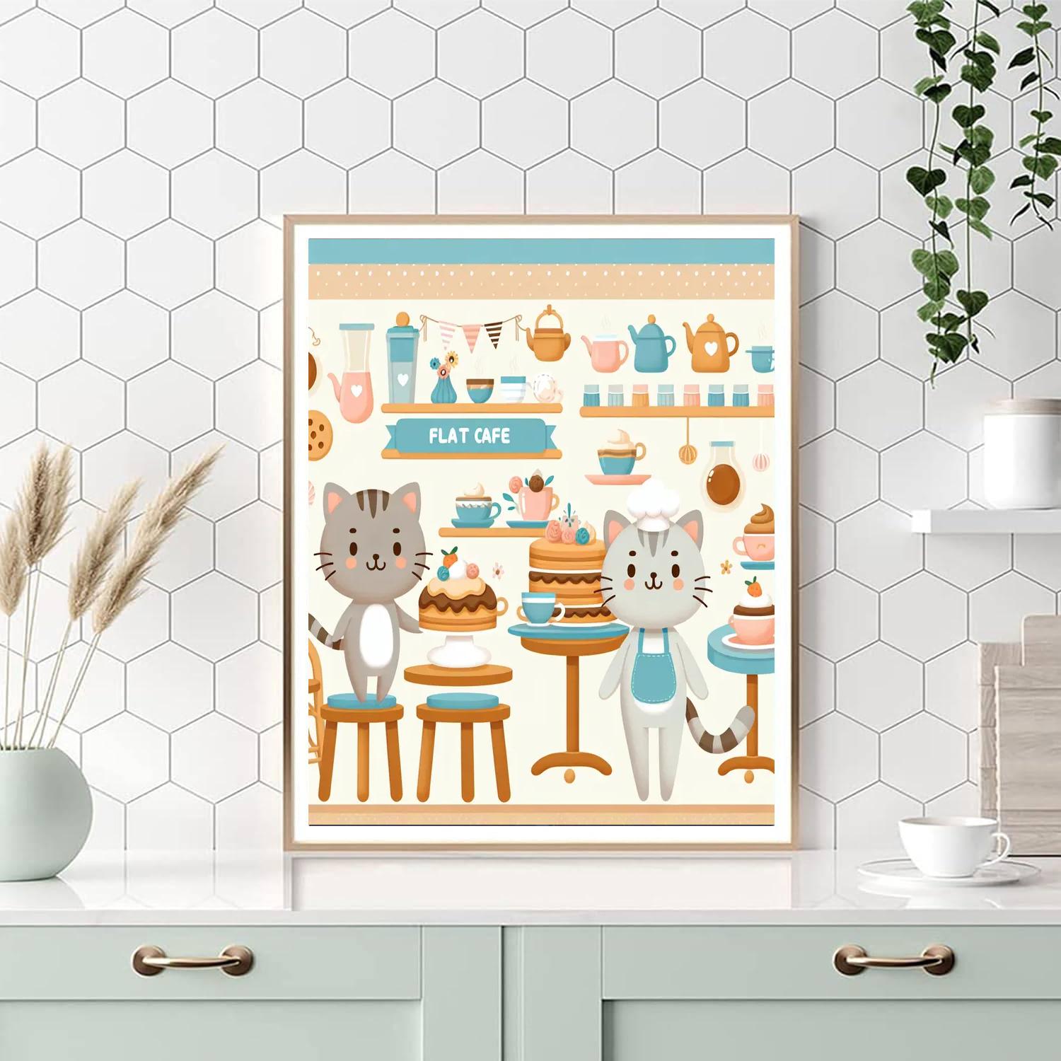 Creative Cat Cafe Painting Number Kit