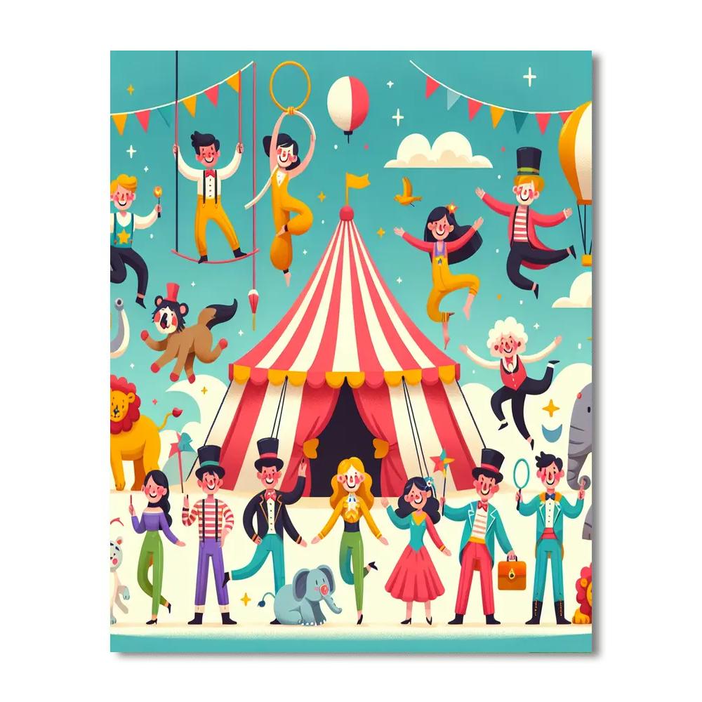 Cheery Circus Performance Paint By Numbers Art