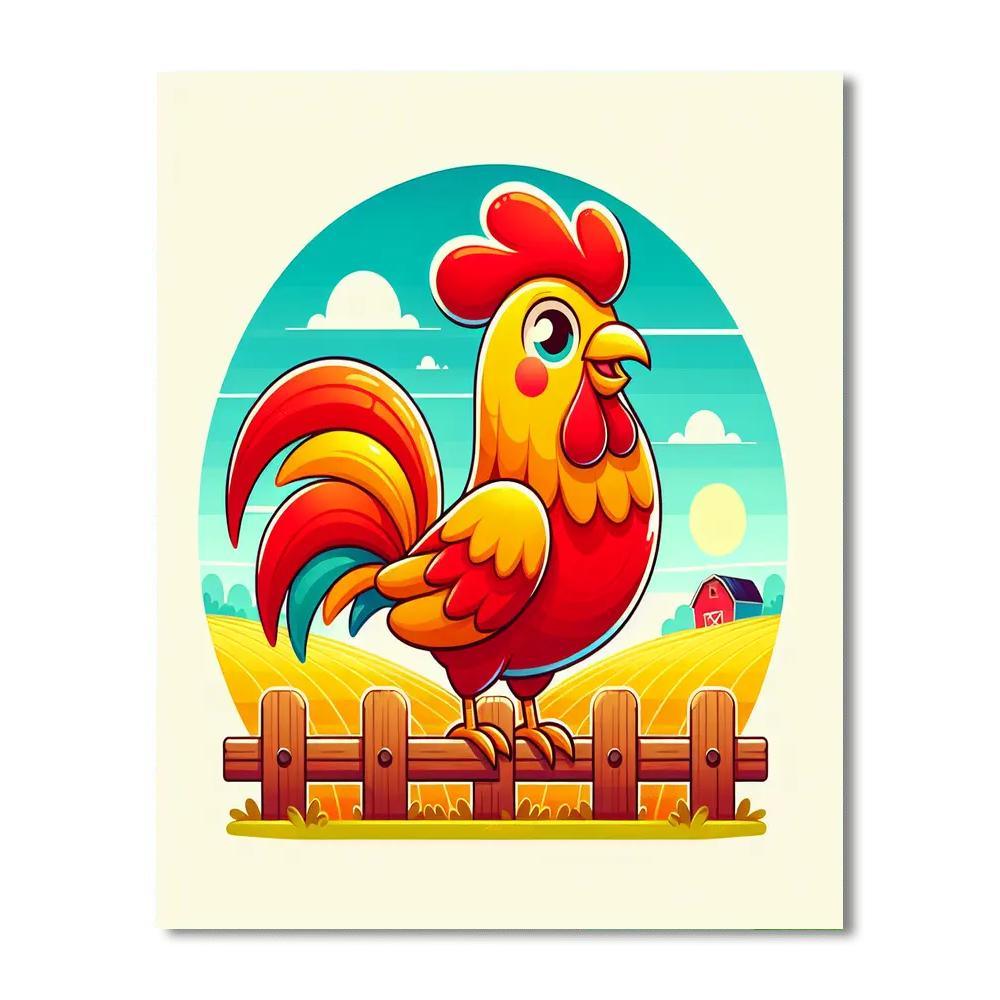 Radiant Rooster Paint By Number
