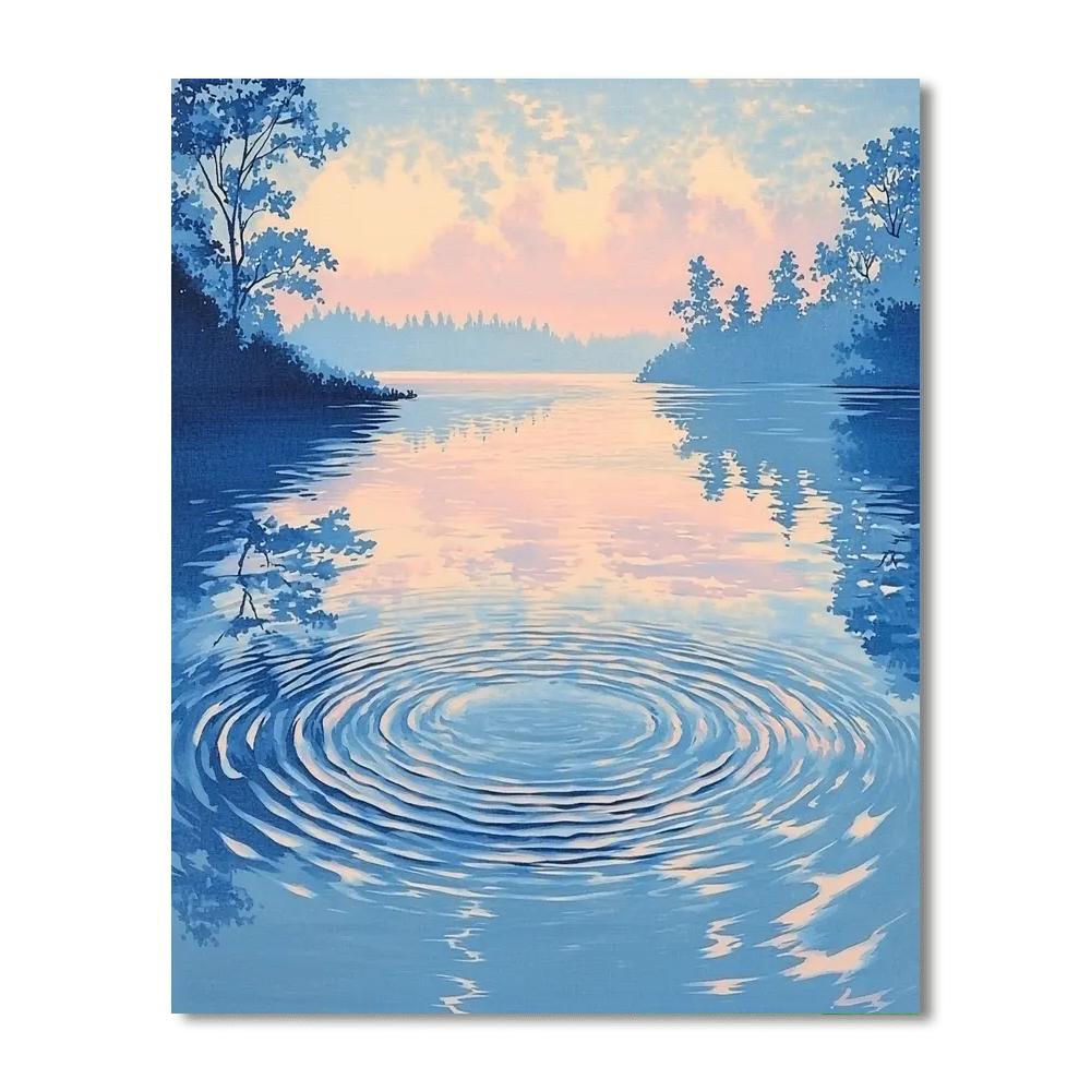 Hiroshige Inspired Gentle Waters  Number Painting