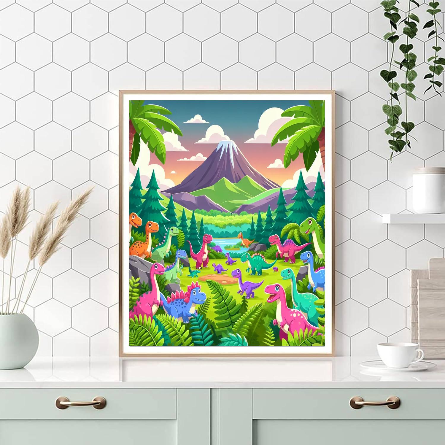 Adventurous Dino Park Numbered Painting Kits