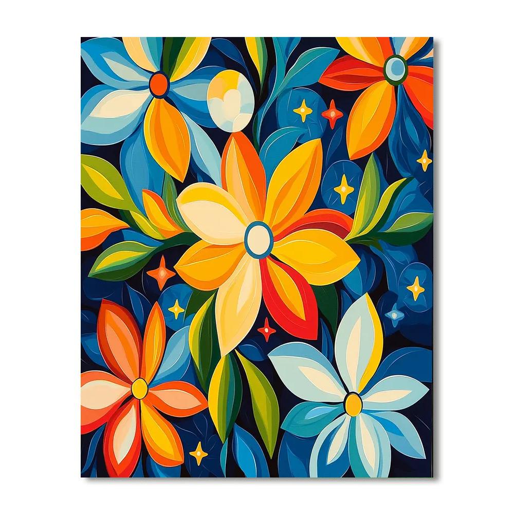 Paul Cézanne Inspired Celestial Blossom Medley  Number Painting