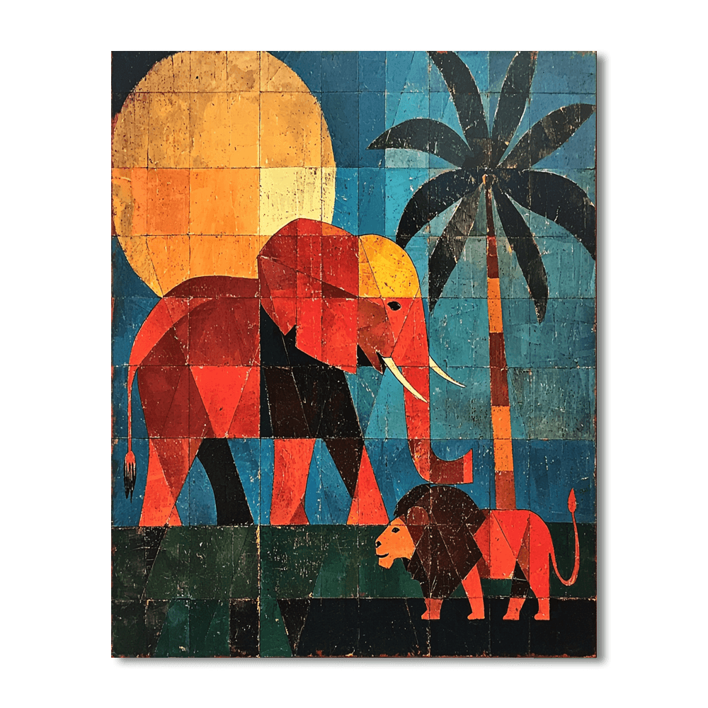 Pablo Picasso Inspired Cubist Wild Safari  Paint By Numbers