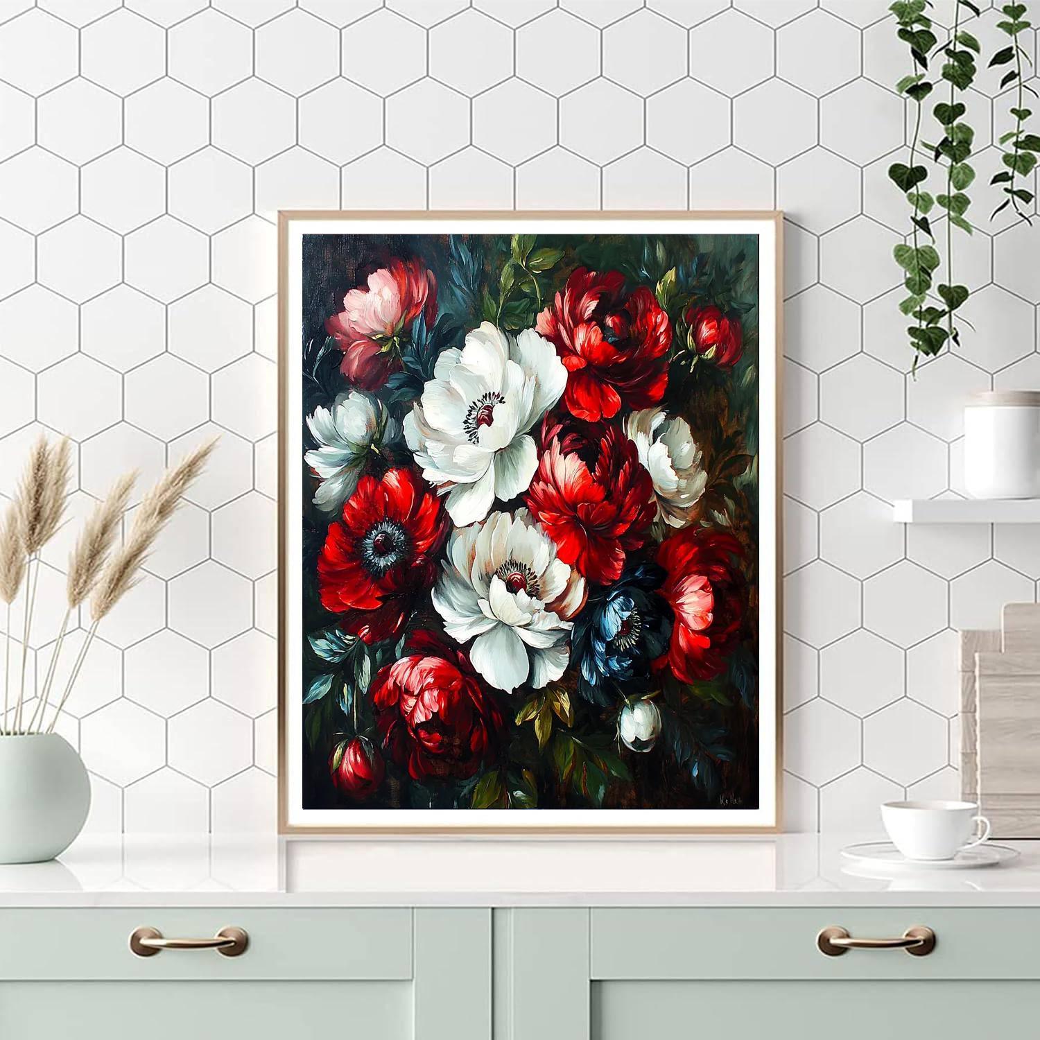 Rembrandt Inspired Baroque Flower Symphony  DIY Paint By Numbers