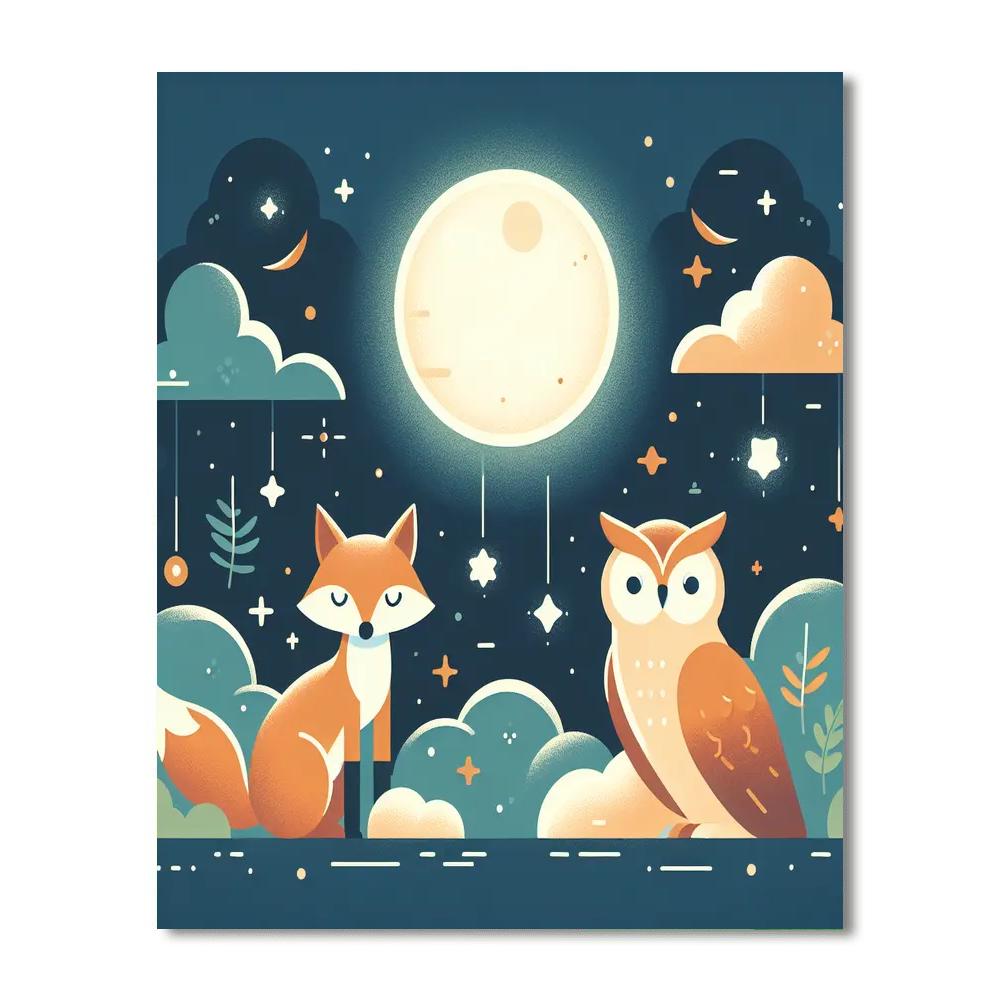 Moonlight Menagerie Paint By Numbers Art