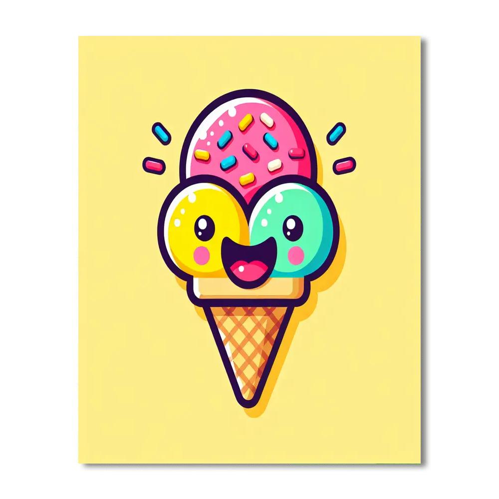 Merry Ice Cream Cone Paint By Numbers Kits