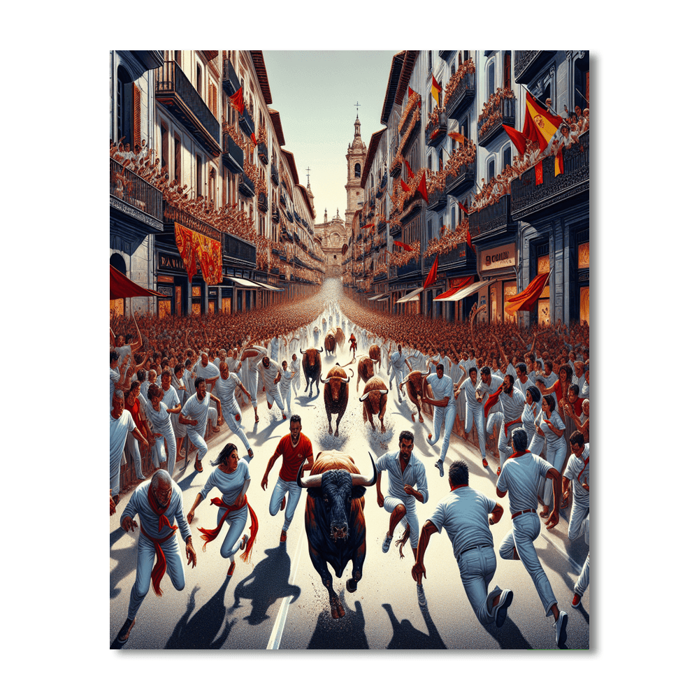 San Fermín - Pamplona, Spain Numbered Painting Kits