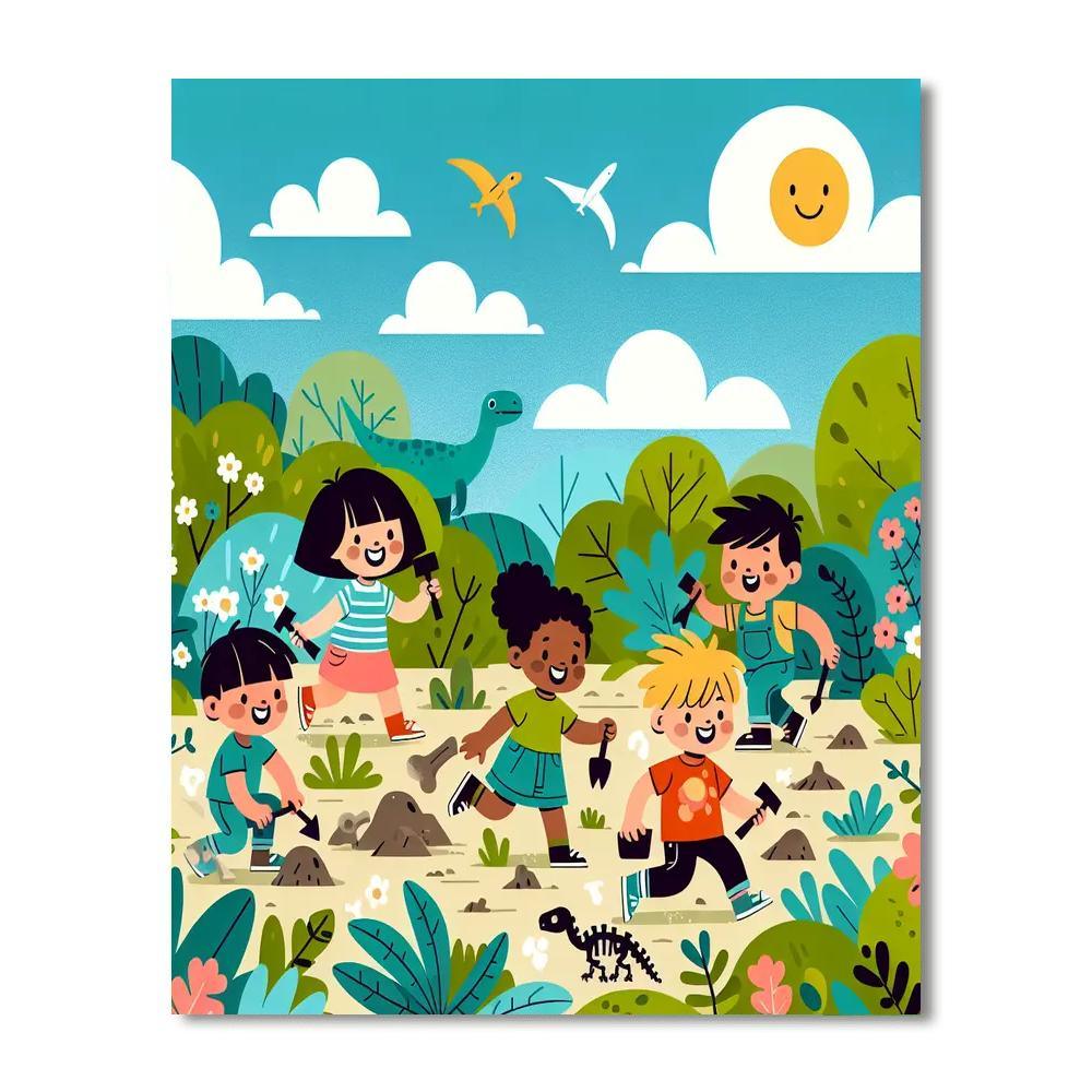 Dino Dig Exploration Paint By Numbers